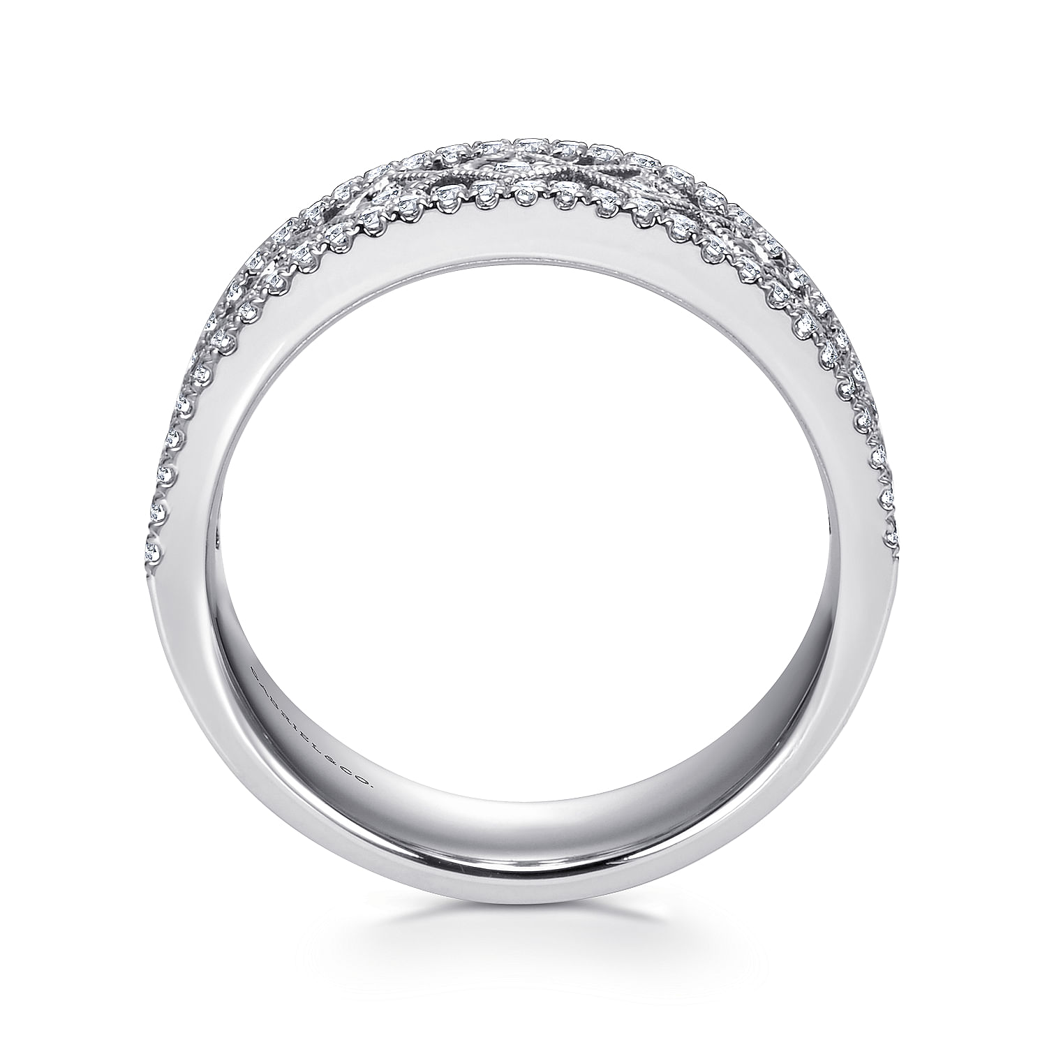 14k White Gold Diamond Fancy Anniversary Band angle 2 14k White Gold Diamond Fancy Anniversary Band angle 2