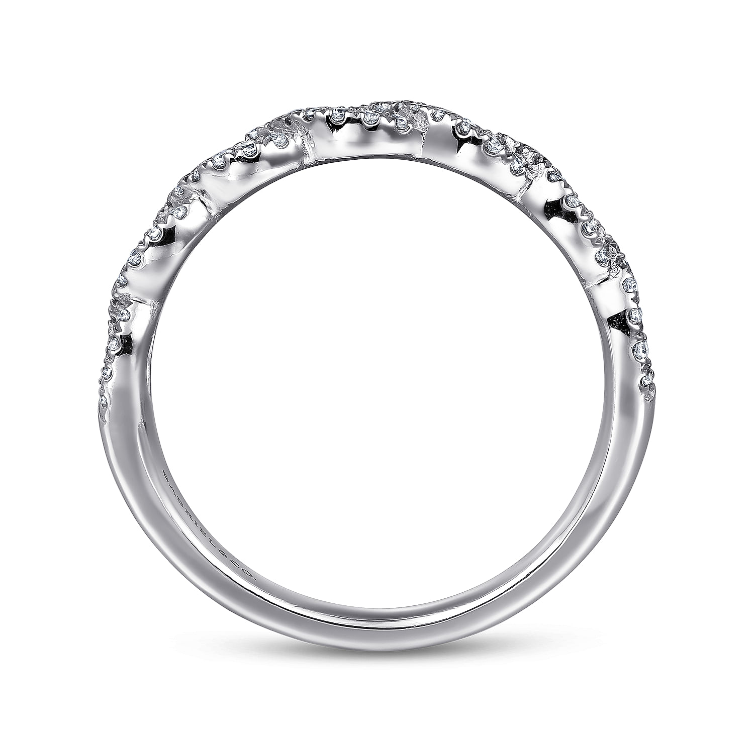 14k White Gold Diamond Fancy Anniversary Band angle 2 14k White Gold Diamond Fancy Anniversary Band angle 2