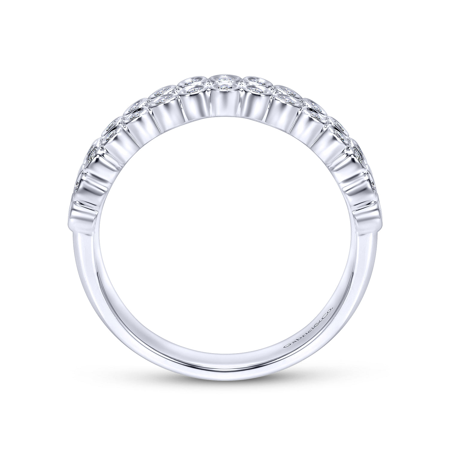 14k White Gold Diamond Fancy Anniversary Band angle 2 14k White Gold Diamond Fancy Anniversary Band angle 2