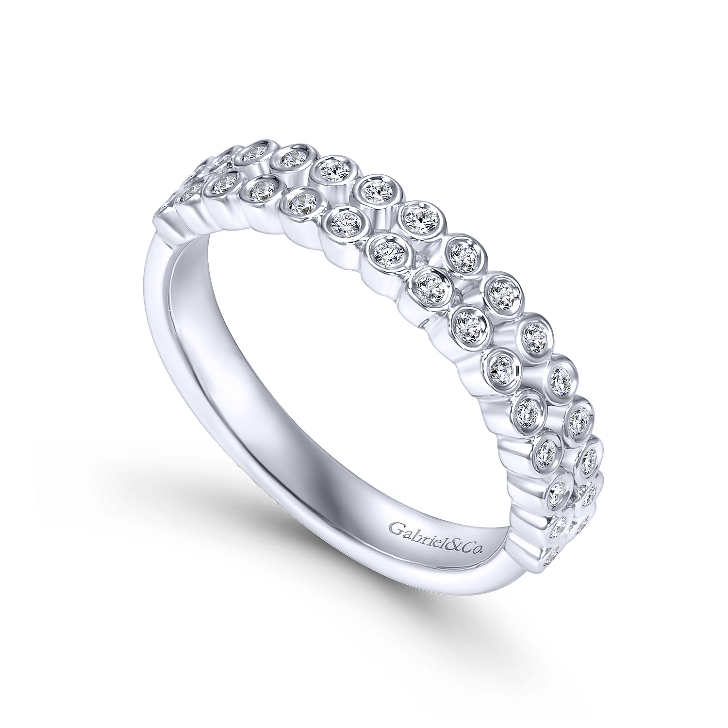14k White Gold Diamond Fancy Anniversary Band angle 3 14k White Gold Diamond Fancy Anniversary Band angle 3