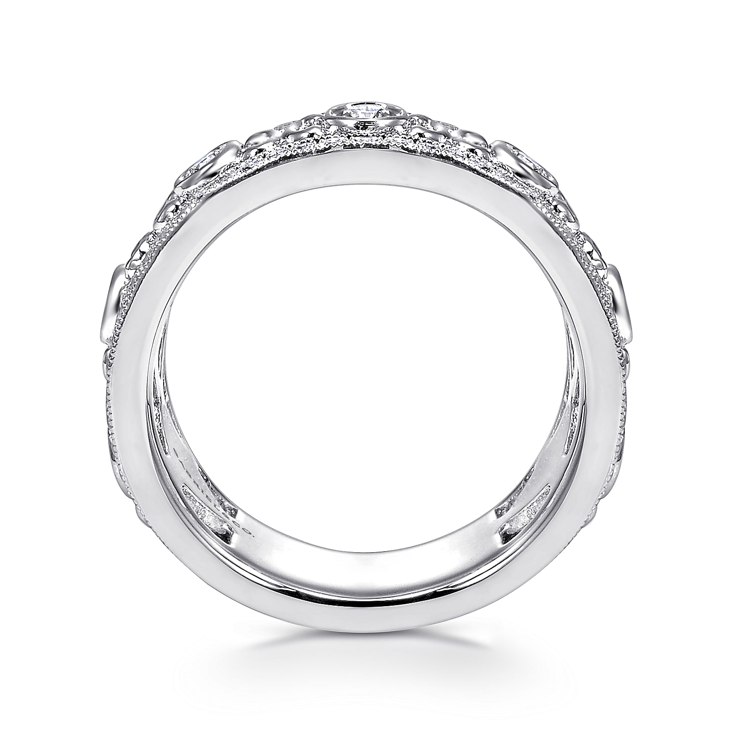 14k White Gold Diamond Fancy Anniversary Band angle 2 14k White Gold Diamond Fancy Anniversary Band angle 2