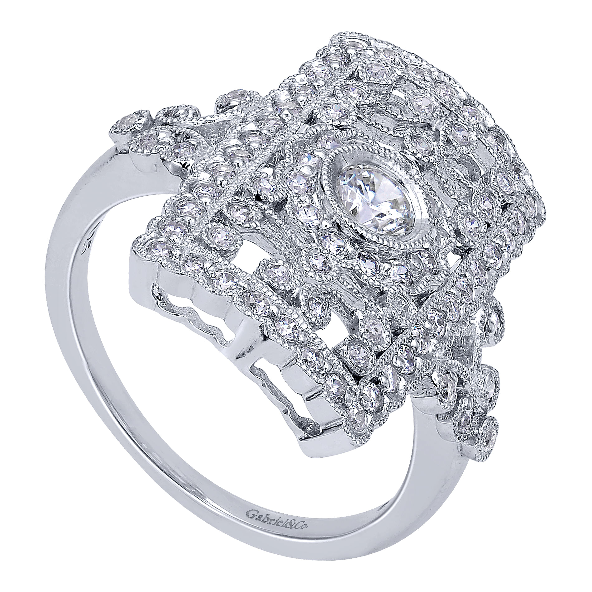 14k White Gold Diamond Fashion Ladies 14k White Gold Diamond Fashion Ladies