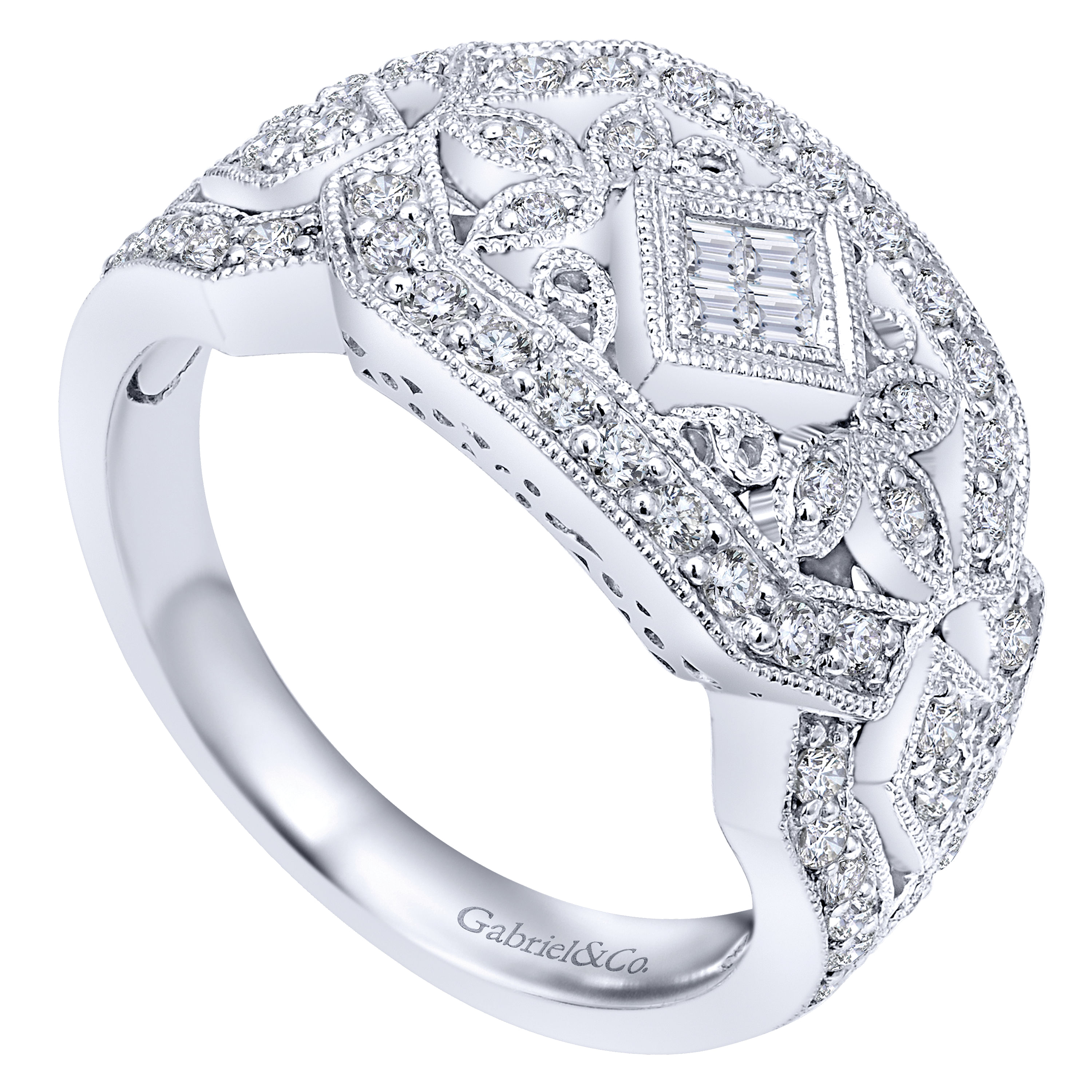 14k White Gold Diamond Fashion Ladies 14k White Gold Diamond Fashion Ladies