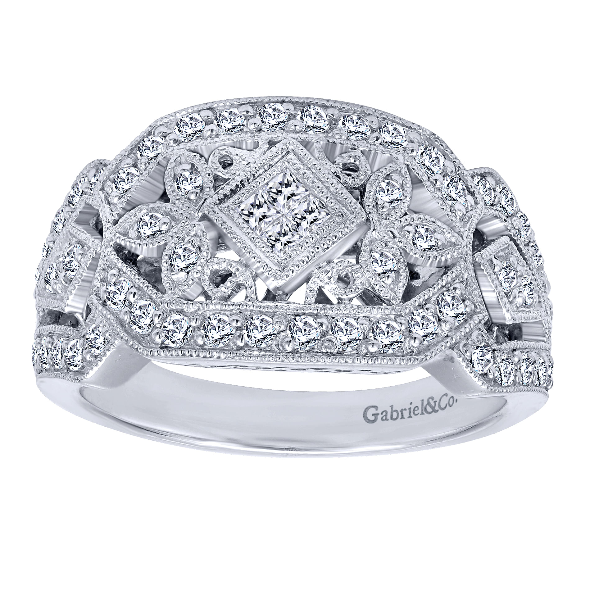 14k White Gold Diamond Fashion Ladies 14k White Gold Diamond Fashion Ladies