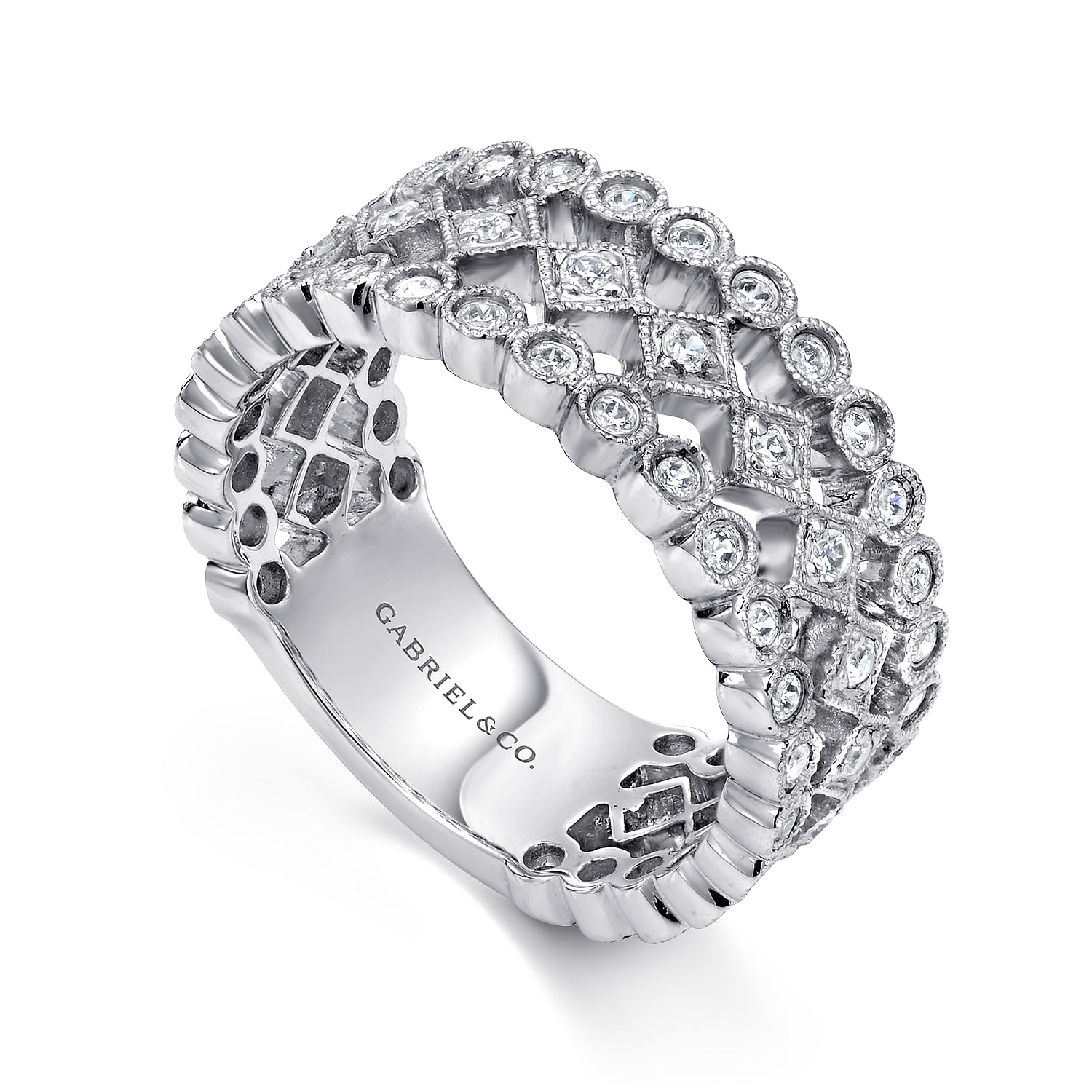 14k White Gold Diamond Fashion Ladies 14k White Gold Diamond Fashion Ladies