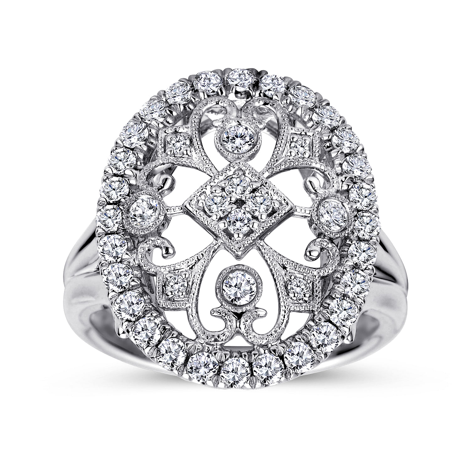 14k White Gold Diamond Fashion Ladies 14k White Gold Diamond Fashion Ladies