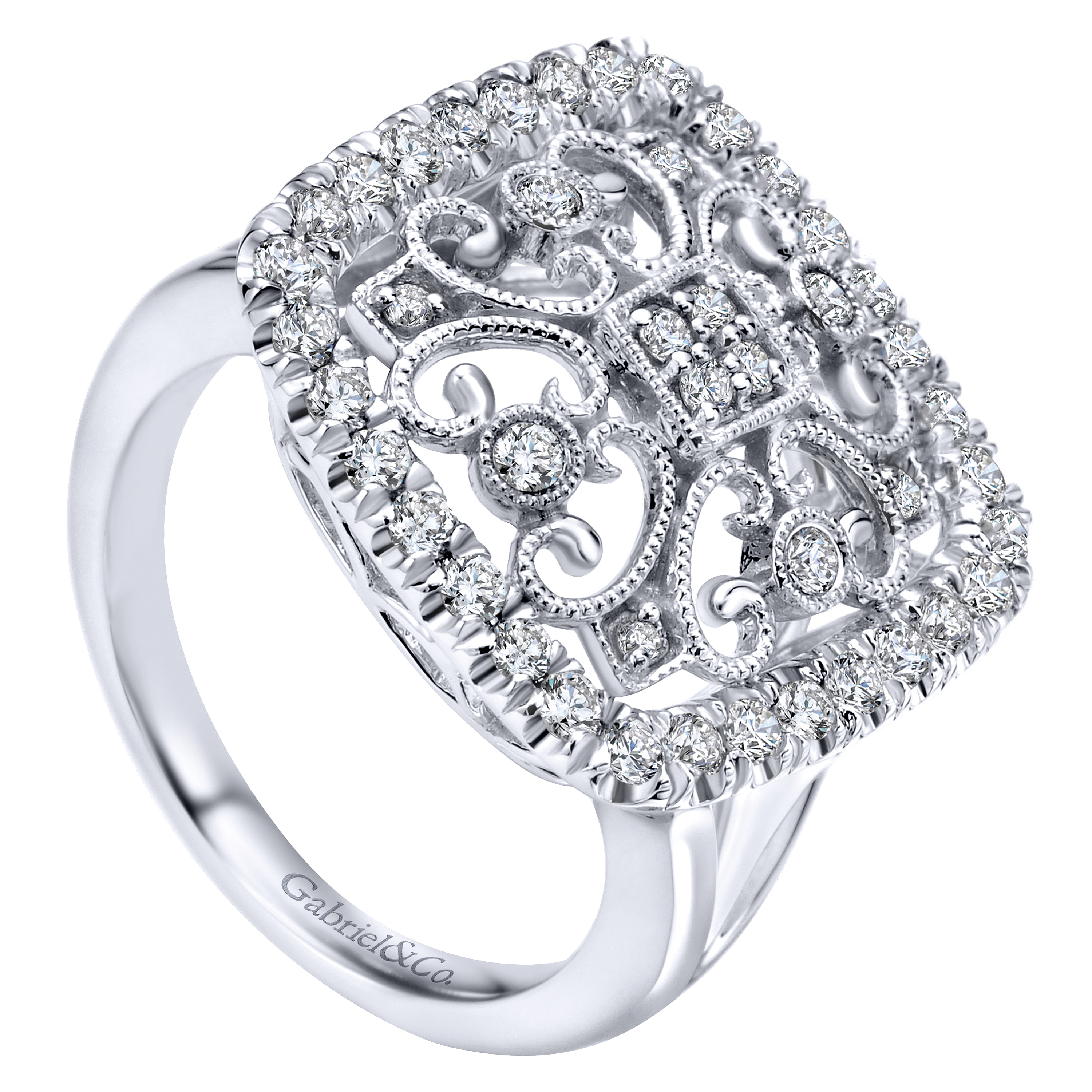 14k White Gold Diamond Fashion Ladies 14k White Gold Diamond Fashion Ladies