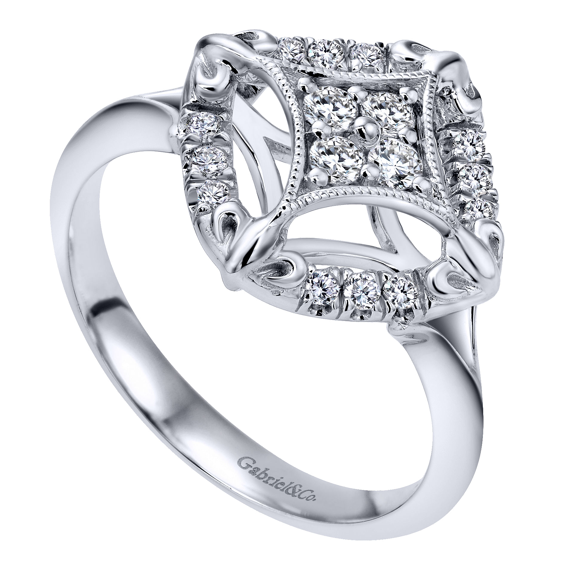 14k White Gold Diamond Fashion Ladies 14k White Gold Diamond Fashion Ladies