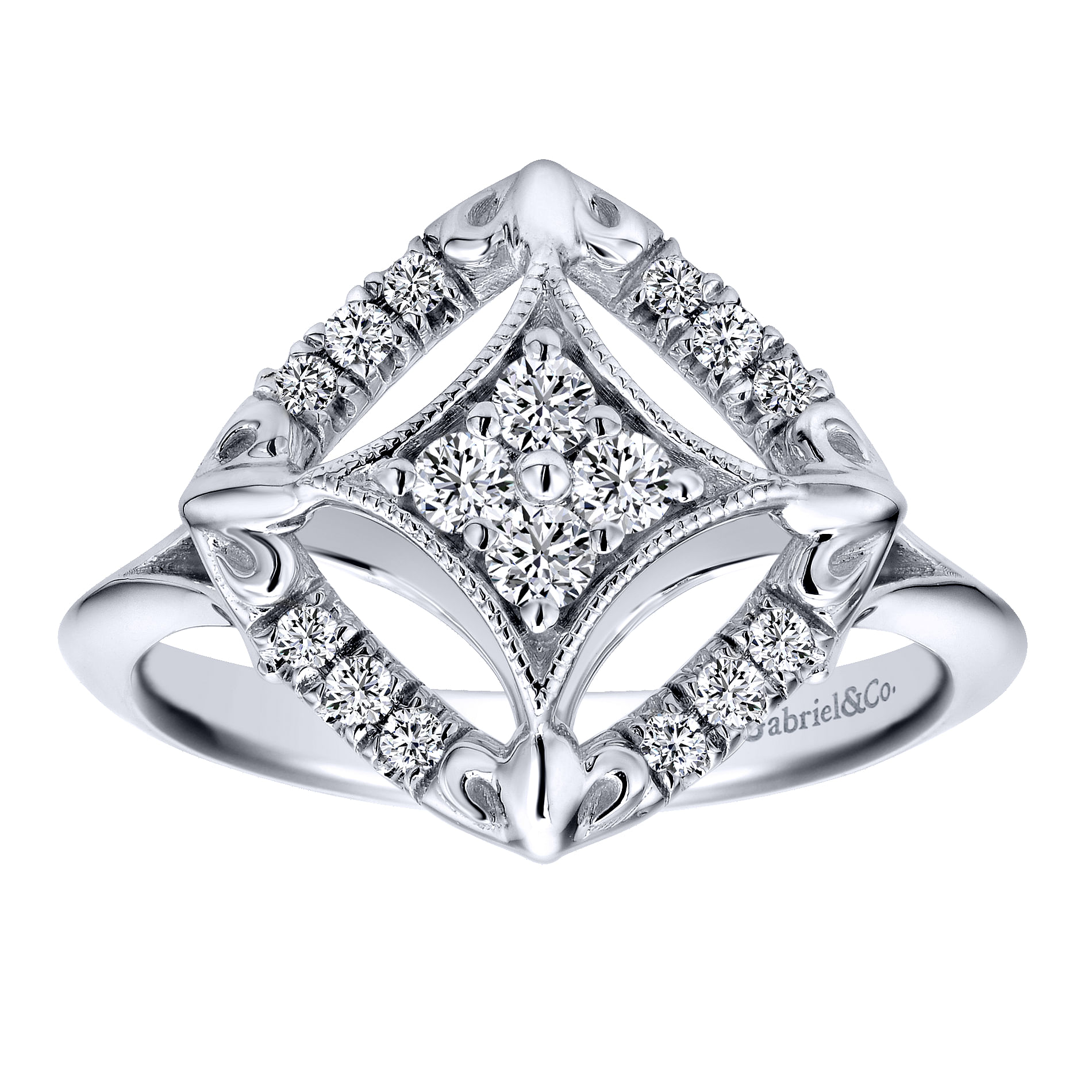 14k White Gold Diamond Fashion Ladies 14k White Gold Diamond Fashion Ladies