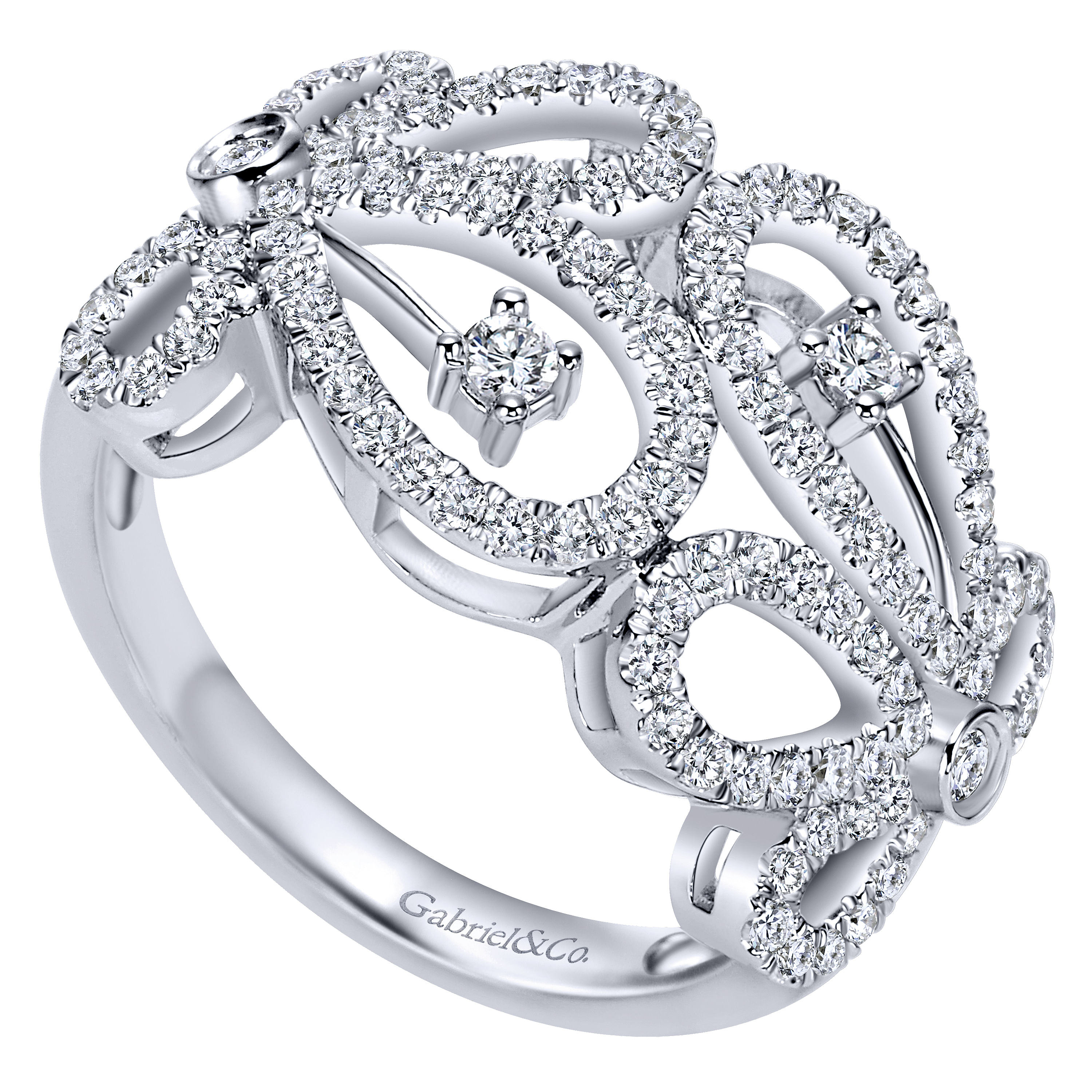 14k White Gold Diamond Fashion Ladies 14k White Gold Diamond Fashion Ladies