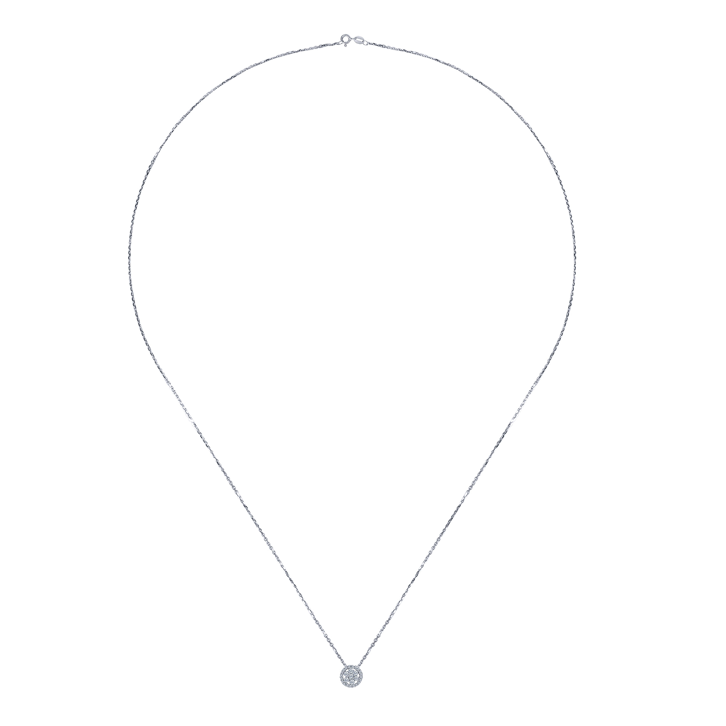 14k White Gold Diamond Fashion Necklace angle 2 14k White Gold Diamond Fashion Necklace angle 2