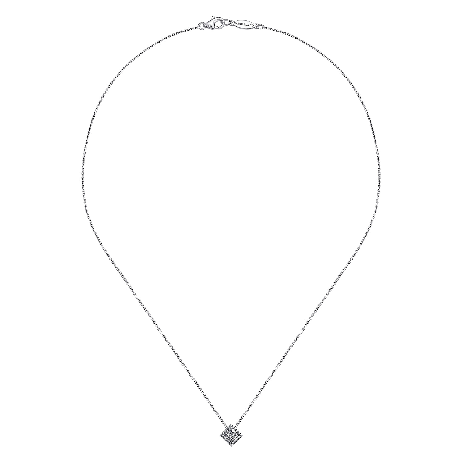 14k White Gold Diamond Fashion Necklace angle 2 14k White Gold Diamond Fashion Necklace angle 2