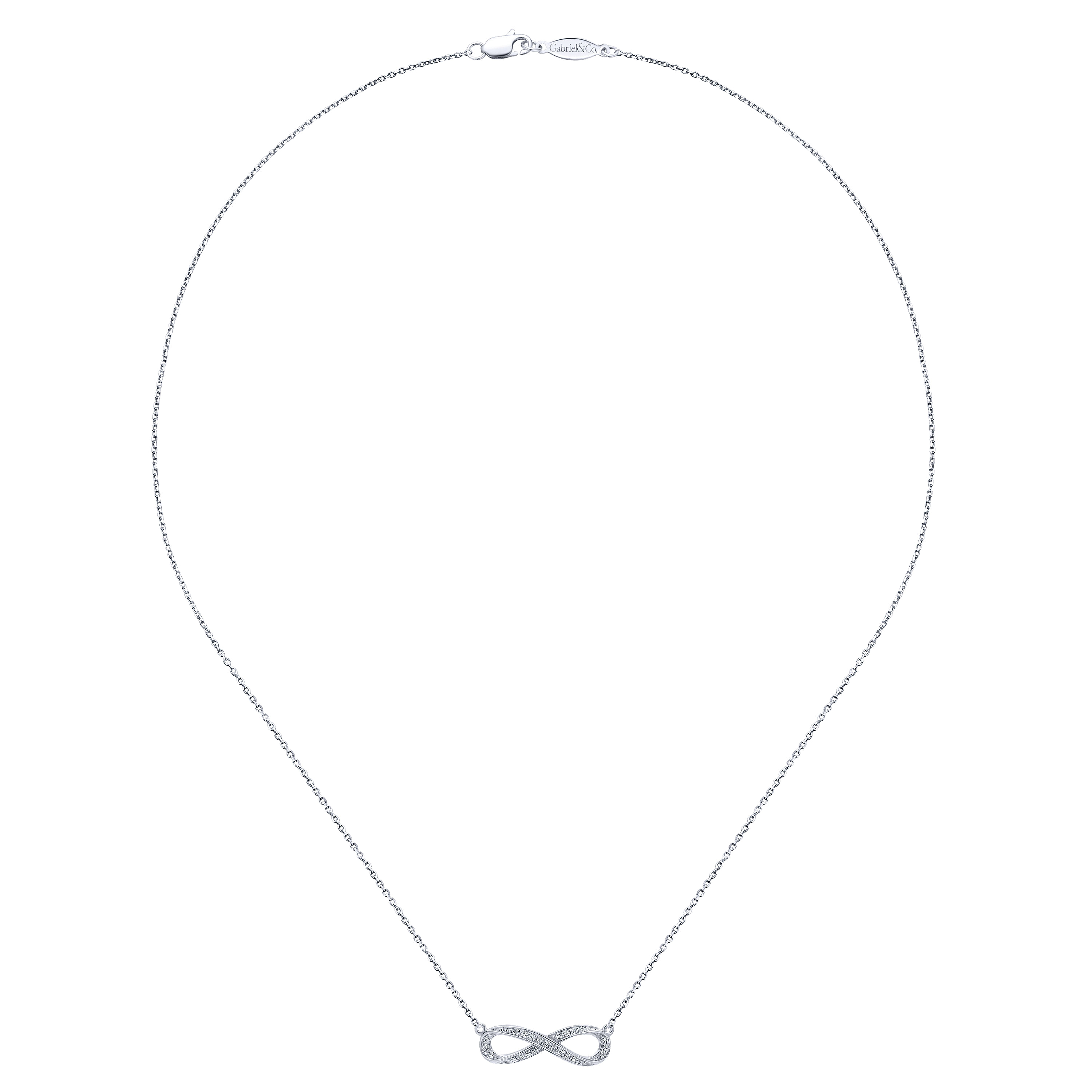 14k White Gold Diamond Fashion Necklace angle 2 14k White Gold Diamond Fashion Necklace angle 2