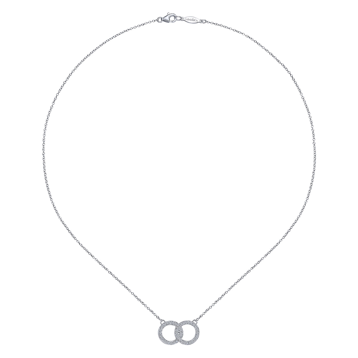 14k White Gold Diamond Fashion Necklace angle 2 14k White Gold Diamond Fashion Necklace angle 2