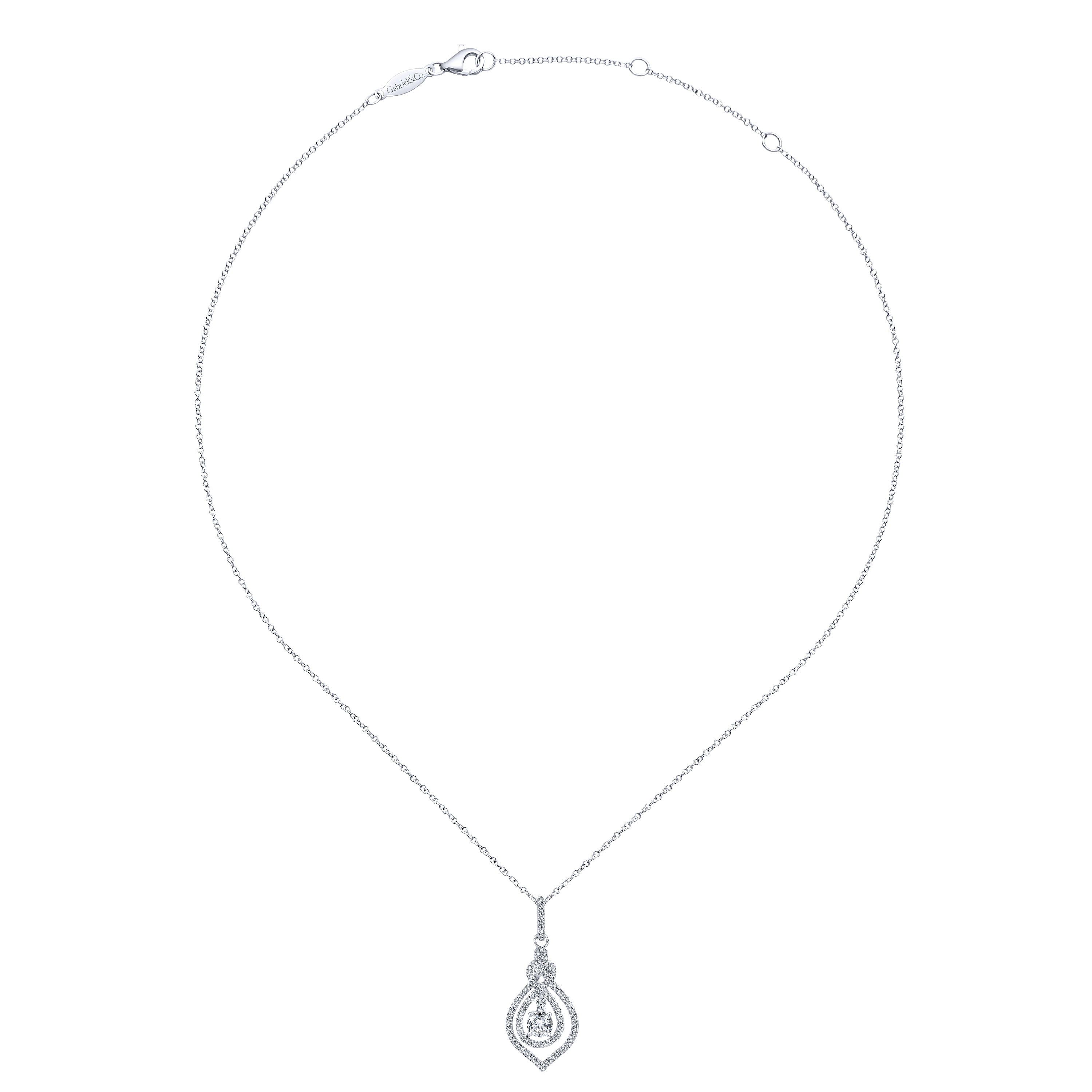 14k White Gold Diamond Fashion Necklace angle 2 14k White Gold Diamond Fashion Necklace angle 2
