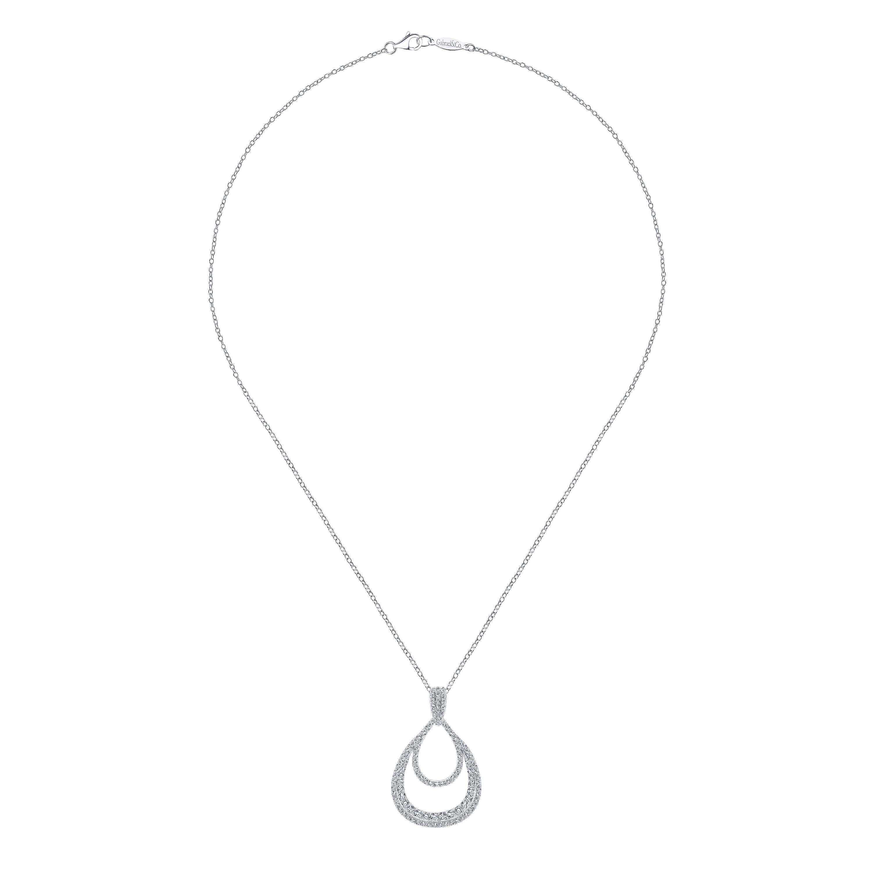 14k White Gold Diamond Fashion Necklace angle 2 14k White Gold Diamond Fashion Necklace angle 2