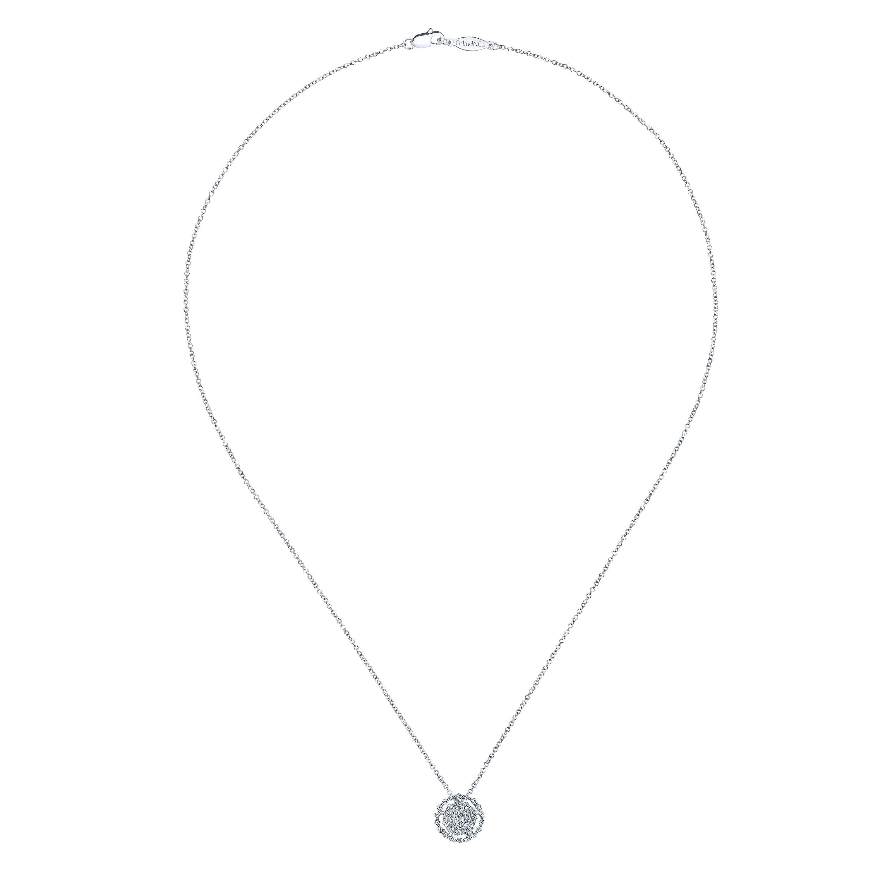 14k White Gold Diamond Fashion Necklace angle 2 14k White Gold Diamond Fashion Necklace angle 2
