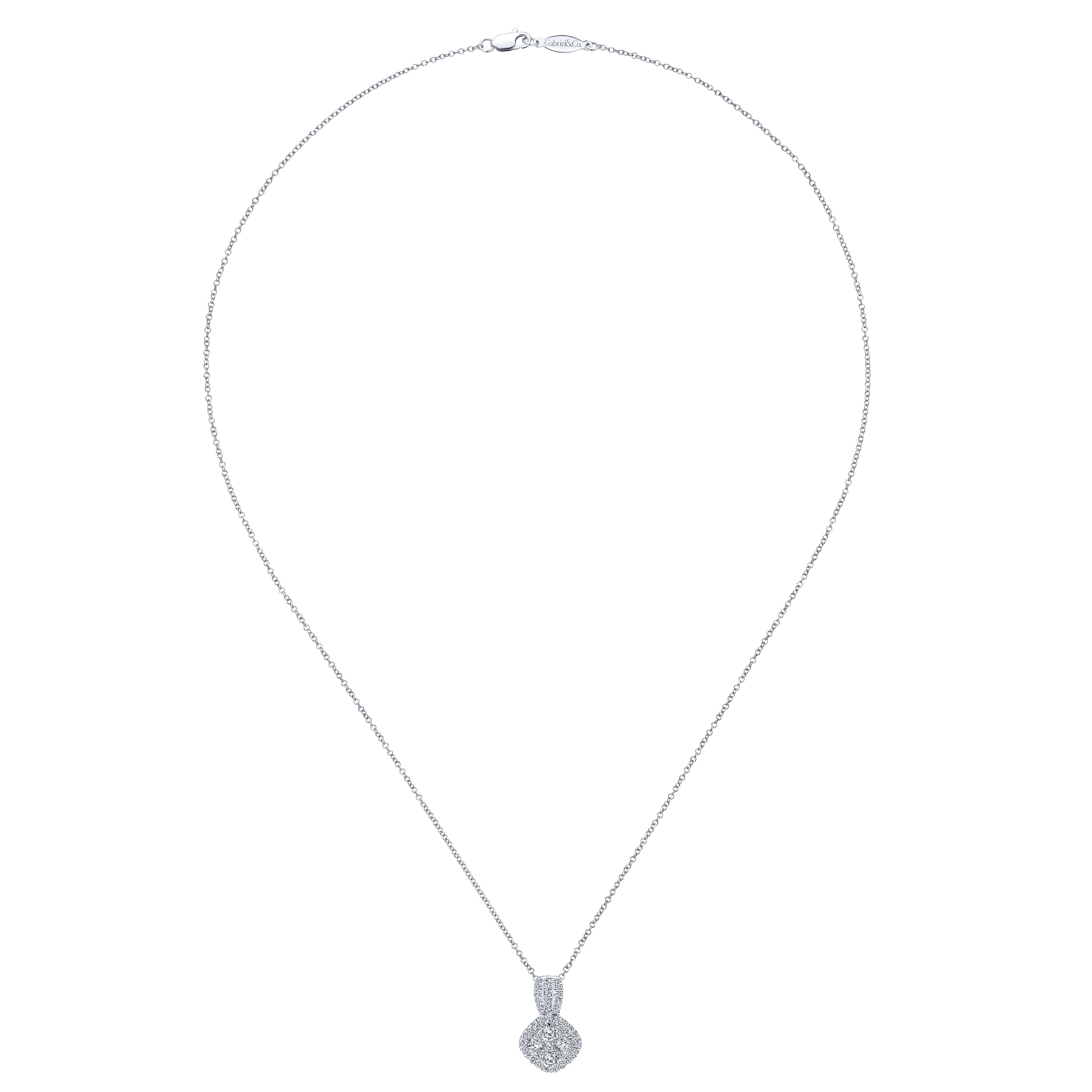 14k White Gold Diamond Fashion Necklace angle 2 14k White Gold Diamond Fashion Necklace angle 2