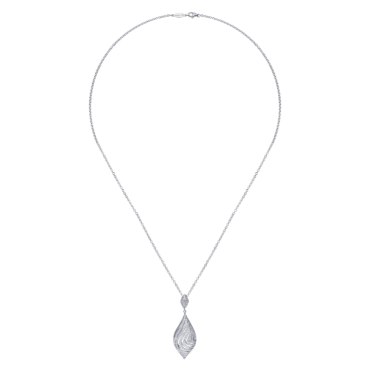 14k White Gold Diamond Fashion Necklace angle 2 14k White Gold Diamond Fashion Necklace angle 2