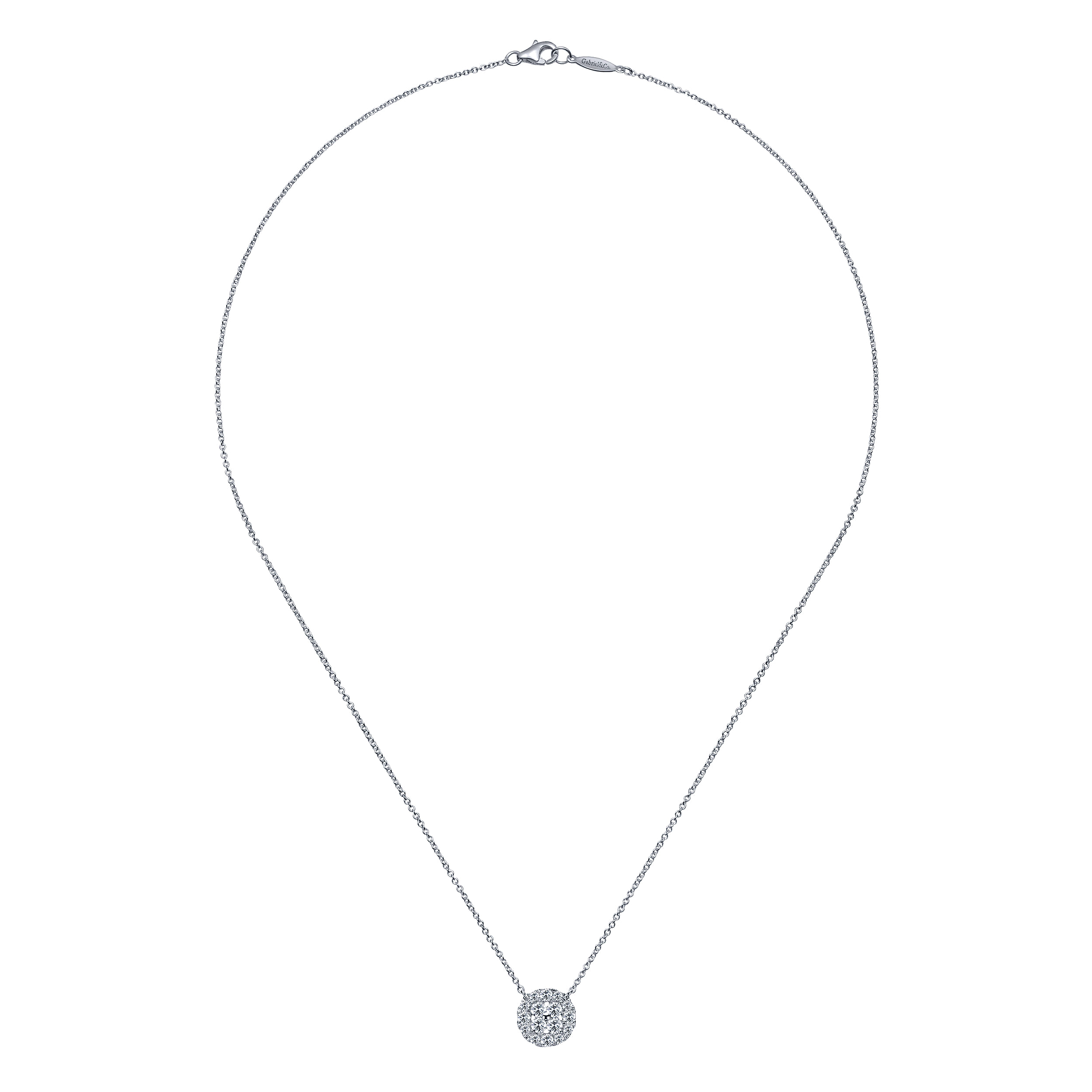 14k White Gold Diamond Fashion Necklace angle 2 14k White Gold Diamond Fashion Necklace angle 2