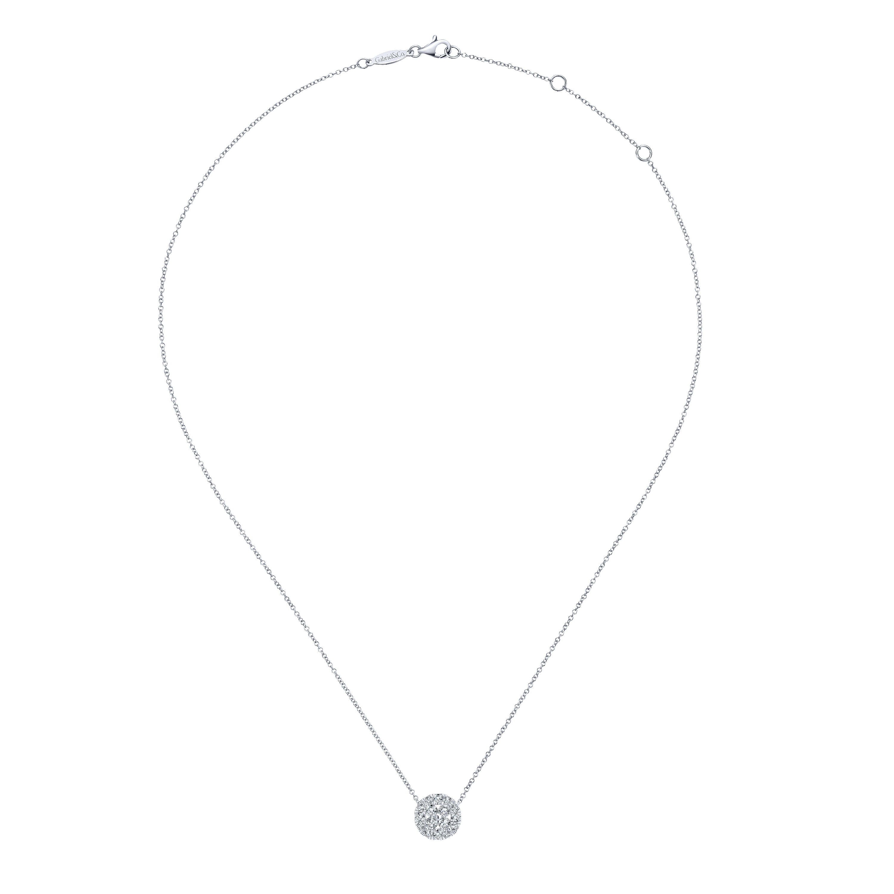 14k White Gold Diamond Fashion Necklace angle 2 14k White Gold Diamond Fashion Necklace angle 2