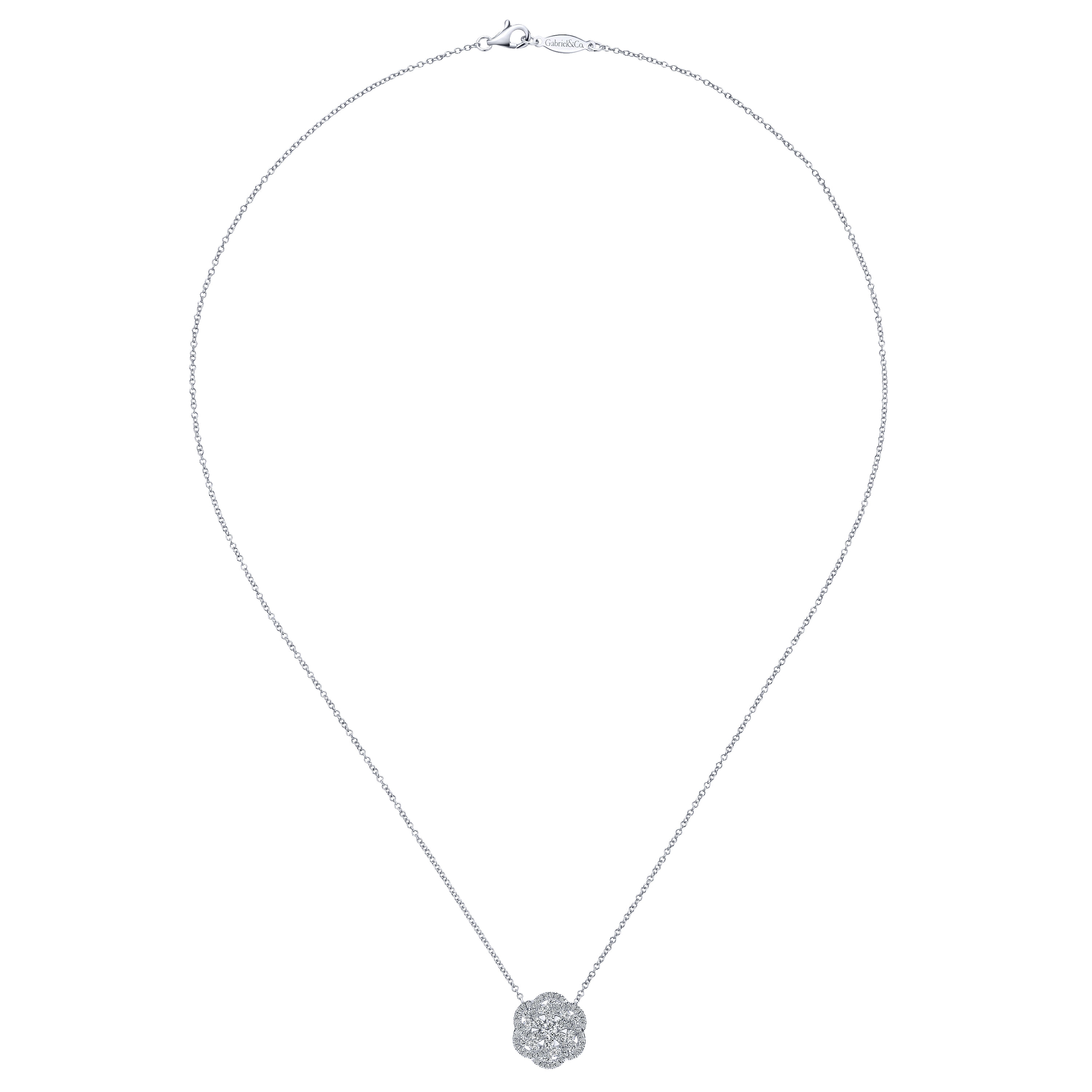 14k White Gold Diamond Fashion Necklace angle 2 14k White Gold Diamond Fashion Necklace angle 2