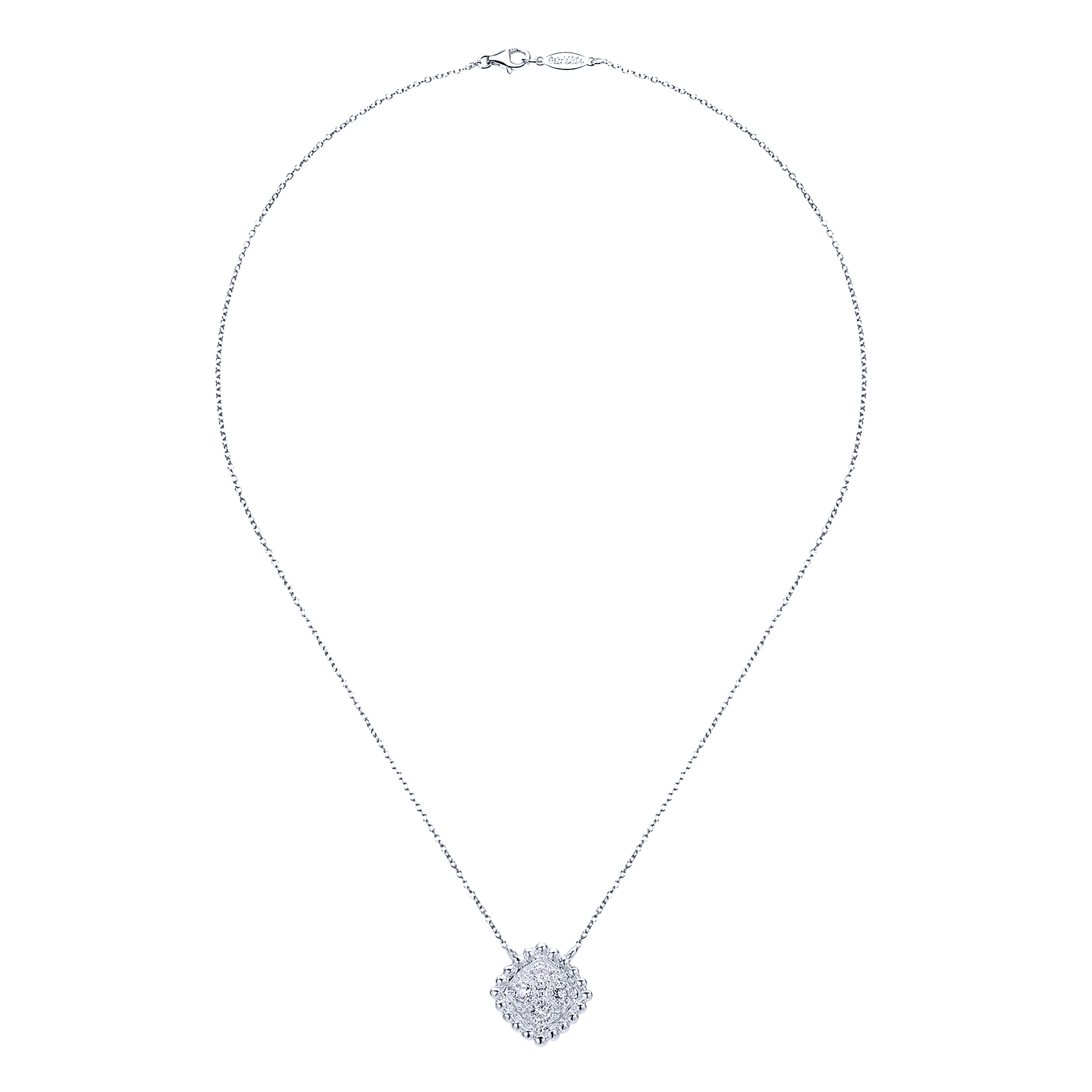 14k White Gold Diamond Fashion Necklace angle 2 14k White Gold Diamond Fashion Necklace angle 2