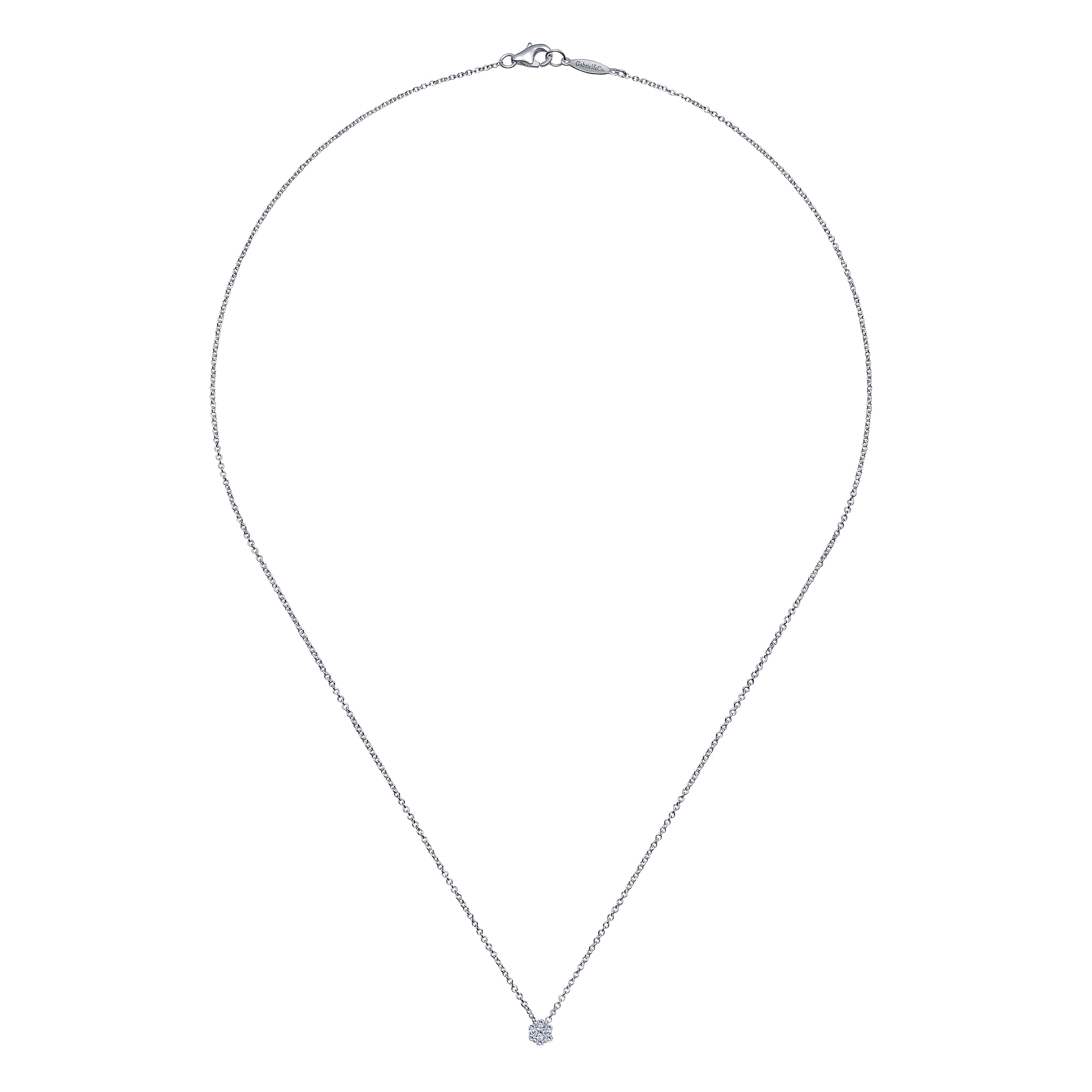 14k White Gold Diamond Fashion Necklace angle 2 14k White Gold Diamond Fashion Necklace angle 2