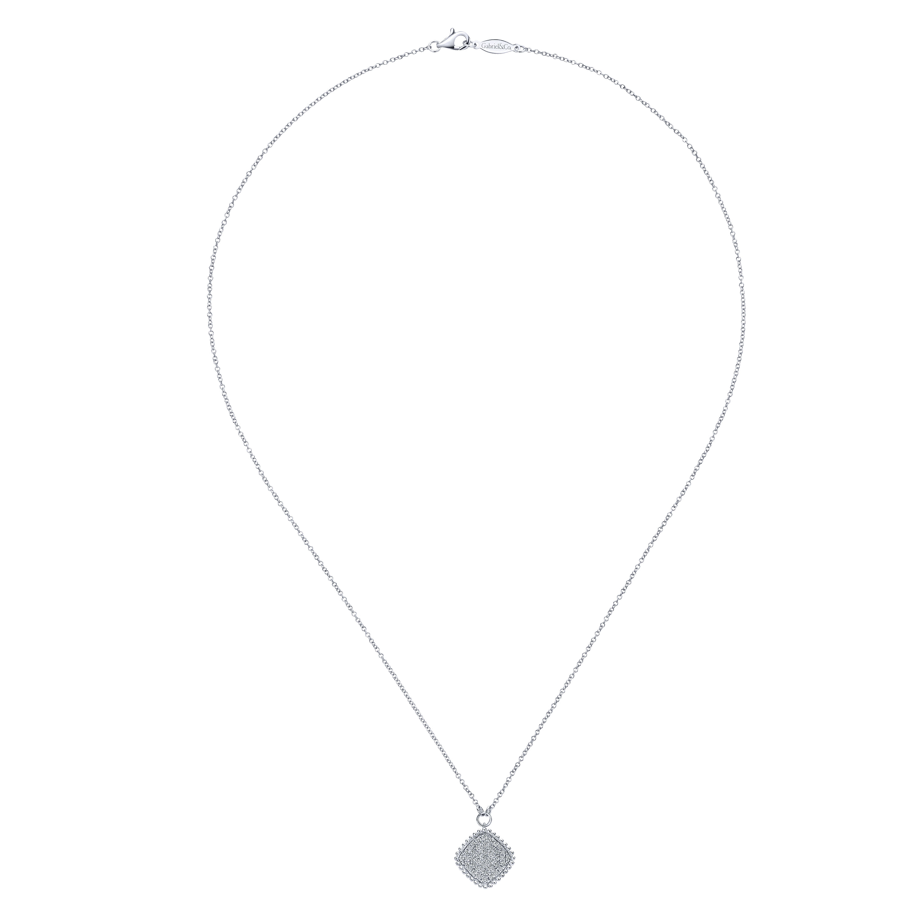 14k White Gold Diamond Fashion Necklace angle 2 14k White Gold Diamond Fashion Necklace angle 2