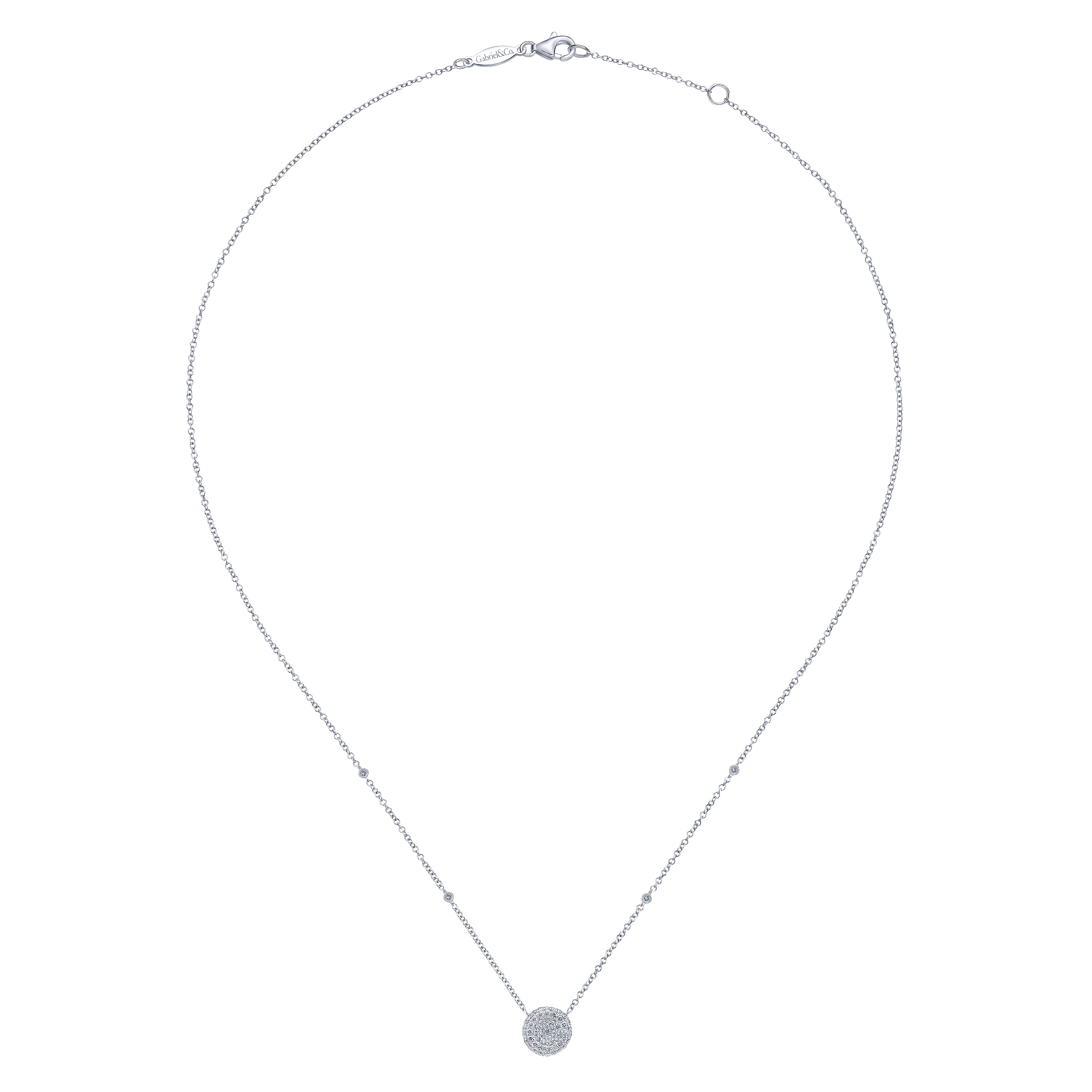 14k White Gold Diamond Fashion Necklace angle 2 14k White Gold Diamond Fashion Necklace angle 2