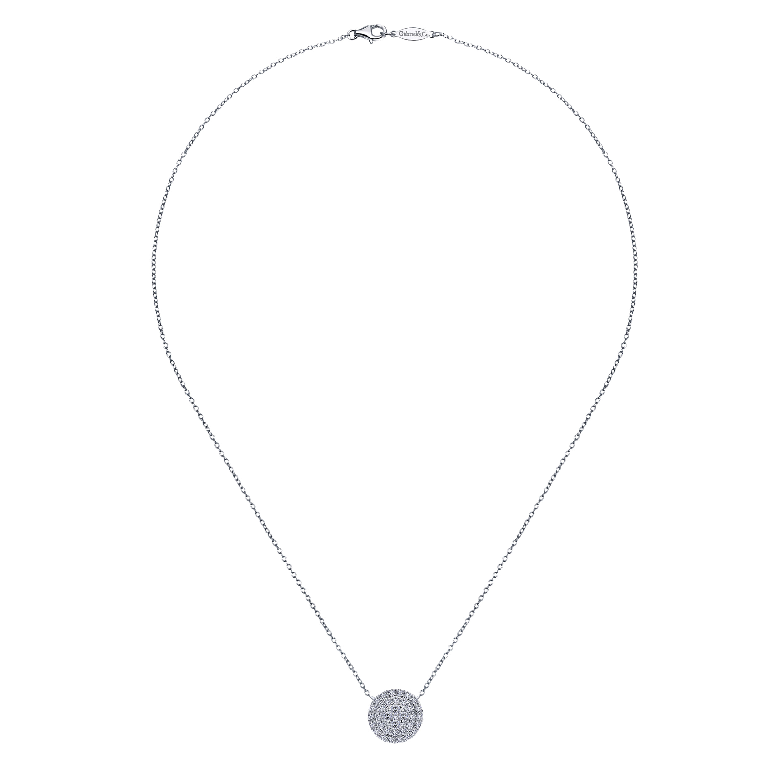 14k White Gold Diamond Fashion Necklace angle 2 14k White Gold Diamond Fashion Necklace angle 2