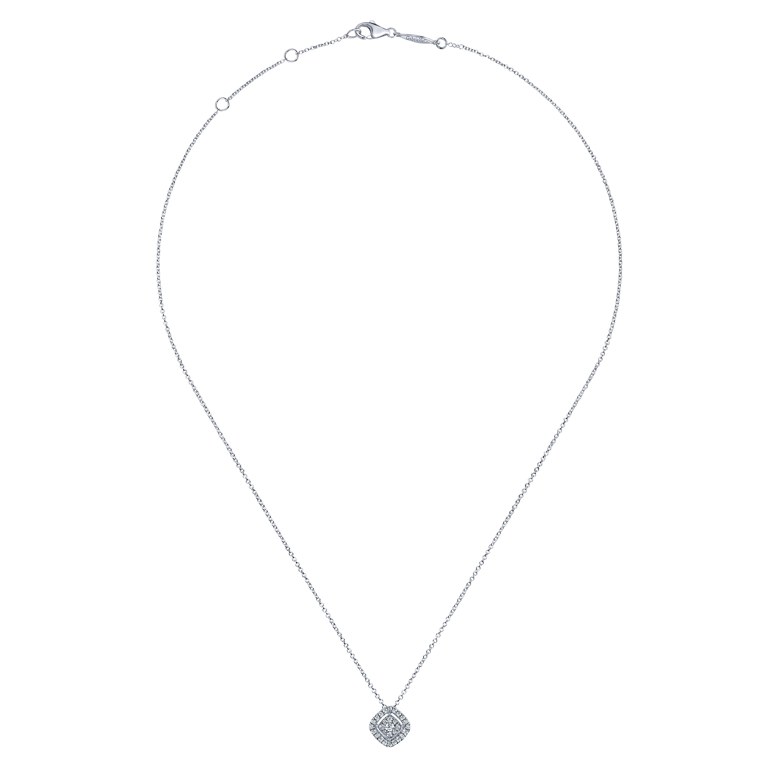 14k White Gold Diamond Fashion Necklace angle 2 14k White Gold Diamond Fashion Necklace angle 2
