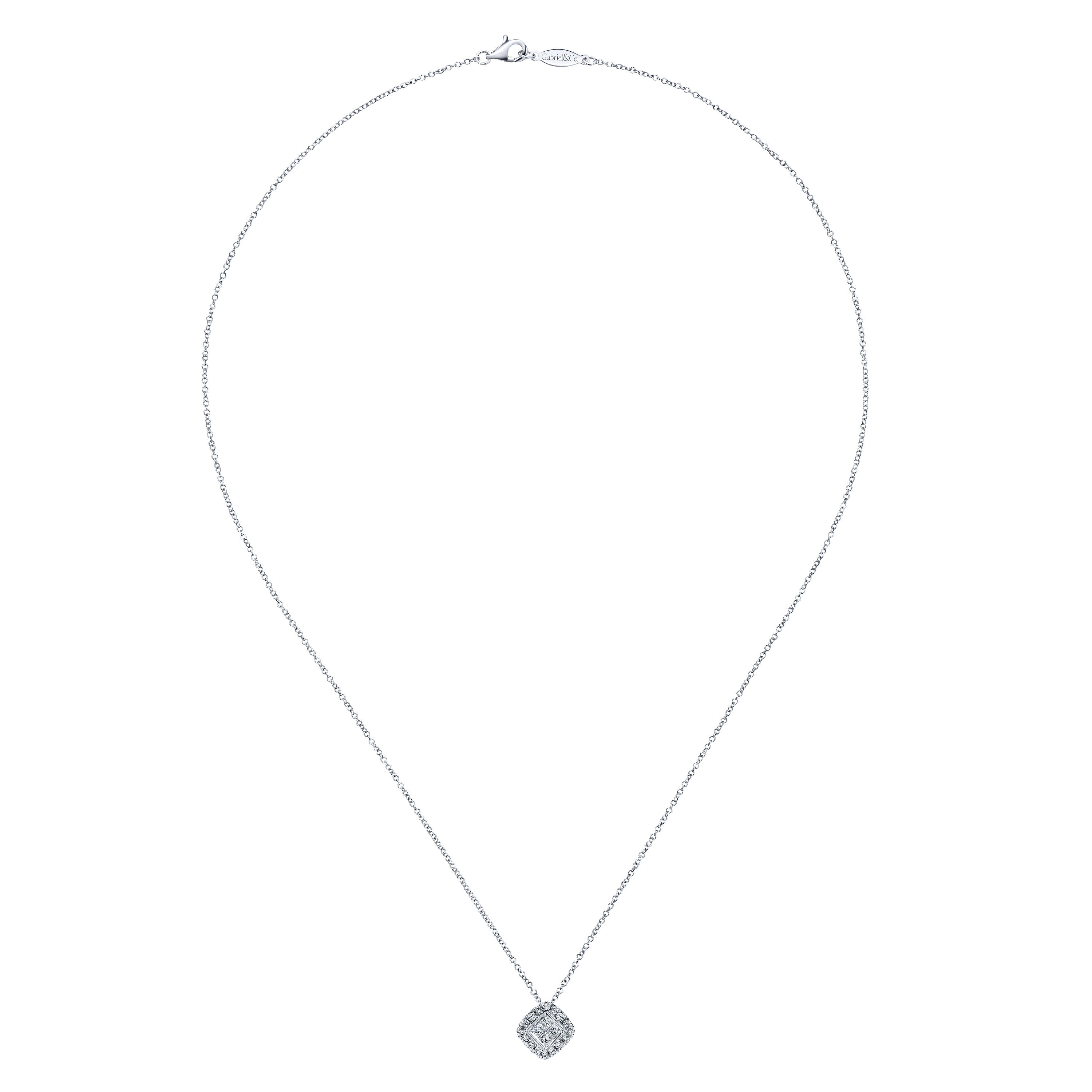 14k White Gold Diamond Fashion Necklace angle 2 14k White Gold Diamond Fashion Necklace angle 2