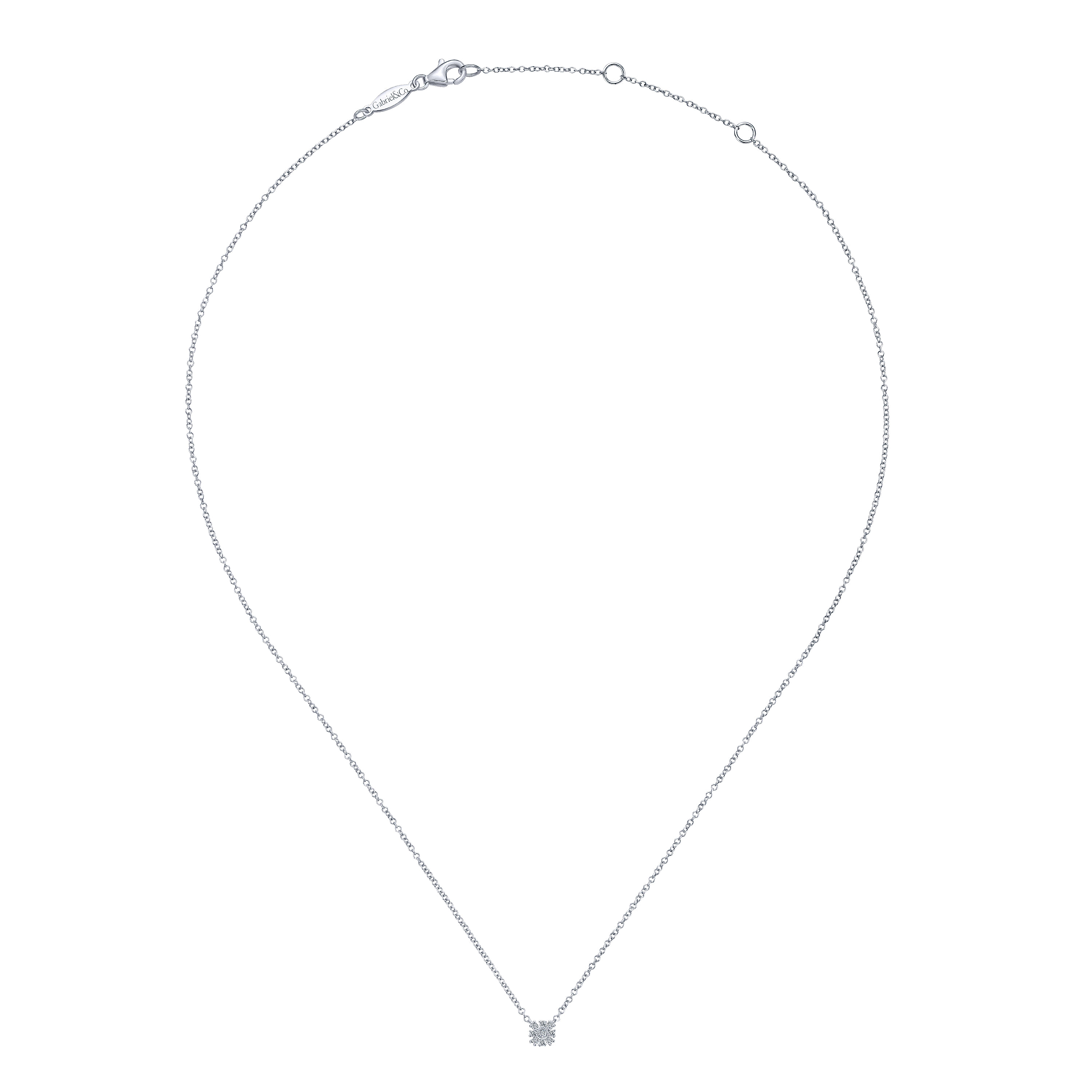 14k White Gold Diamond Fashion Necklace angle 2 14k White Gold Diamond Fashion Necklace angle 2