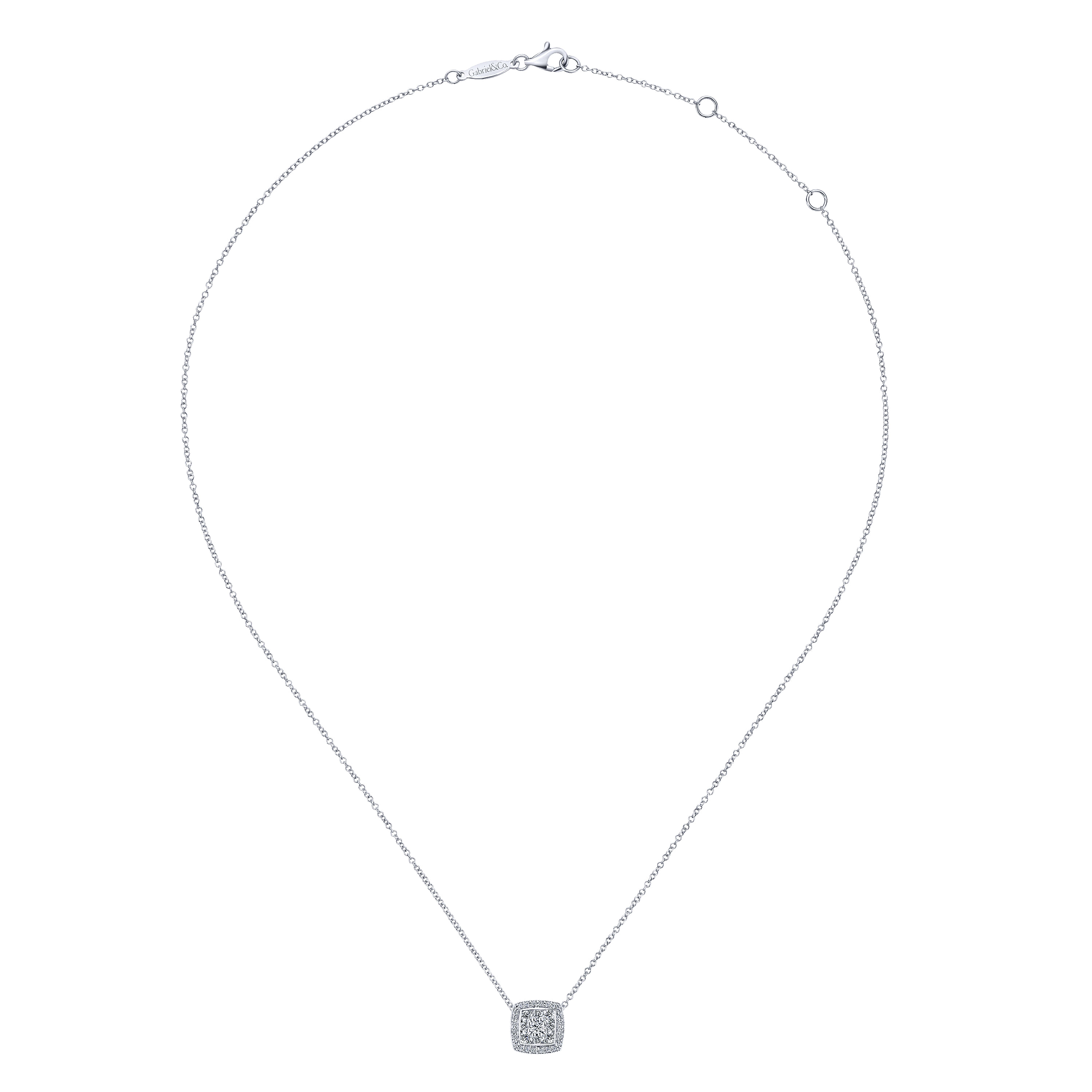 14k White Gold Diamond Fashion Necklace angle 2 14k White Gold Diamond Fashion Necklace angle 2