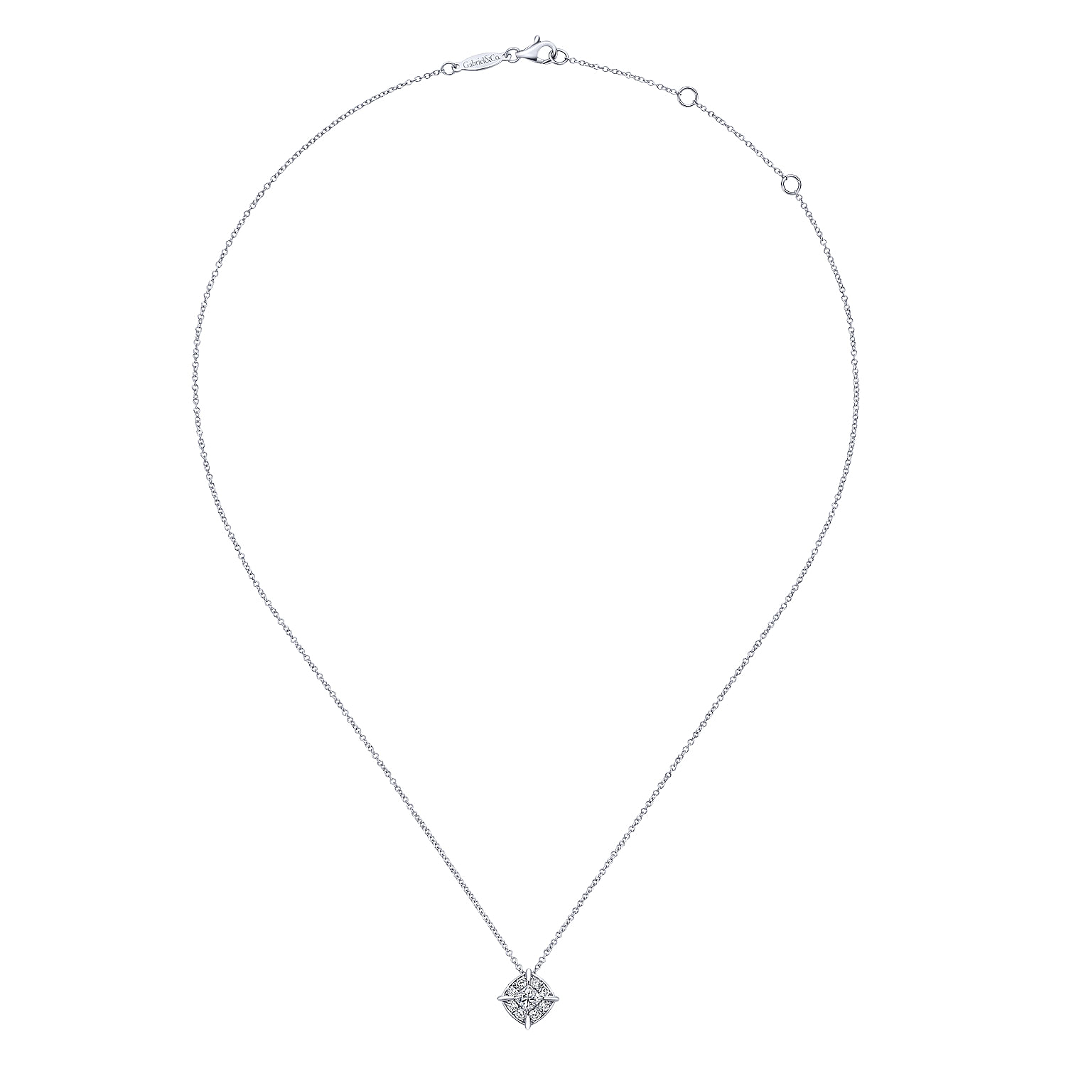 14k White Gold Diamond Fashion Necklace angle 2 14k White Gold Diamond Fashion Necklace angle 2