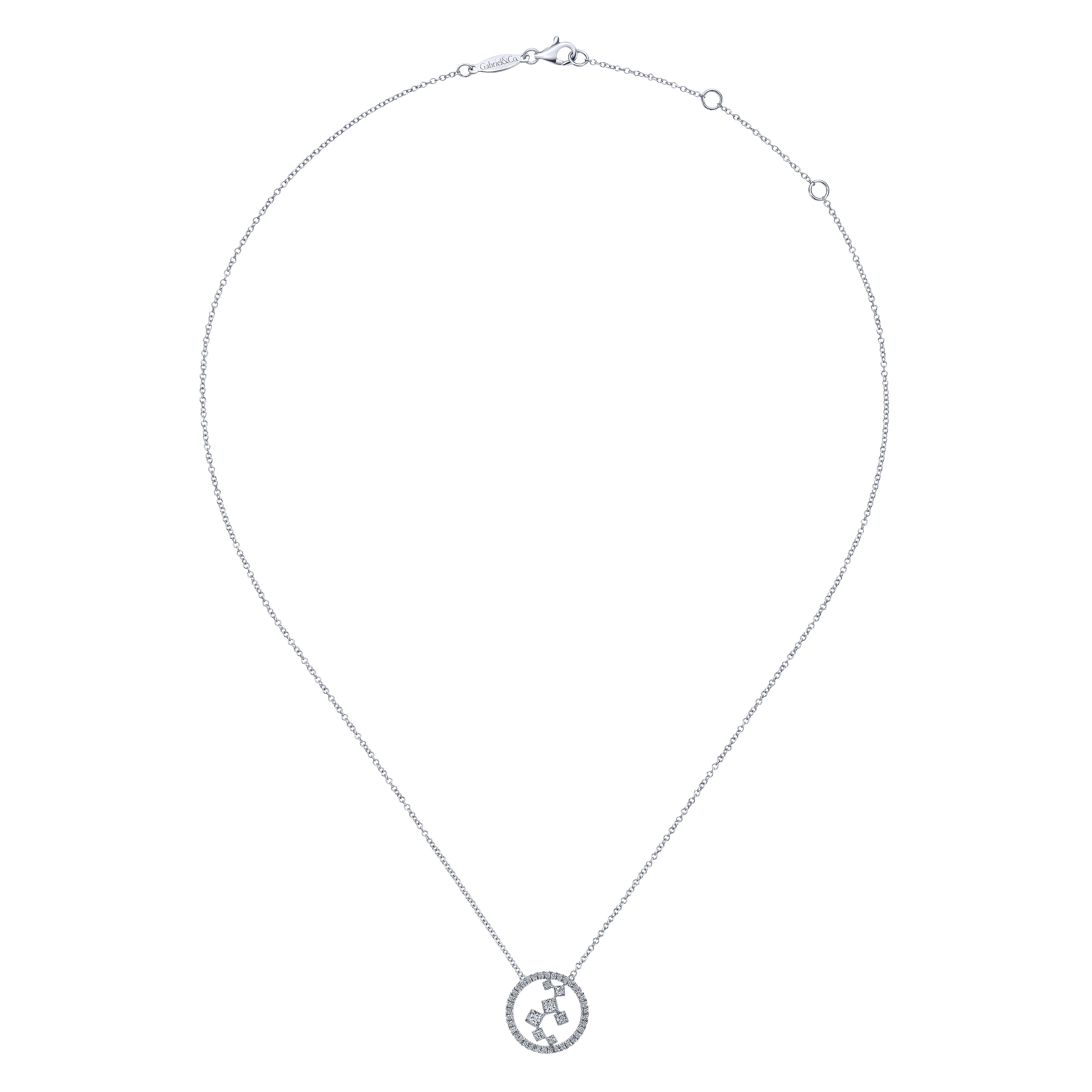 14k White Gold Diamond Fashion Necklace angle 2 14k White Gold Diamond Fashion Necklace angle 2