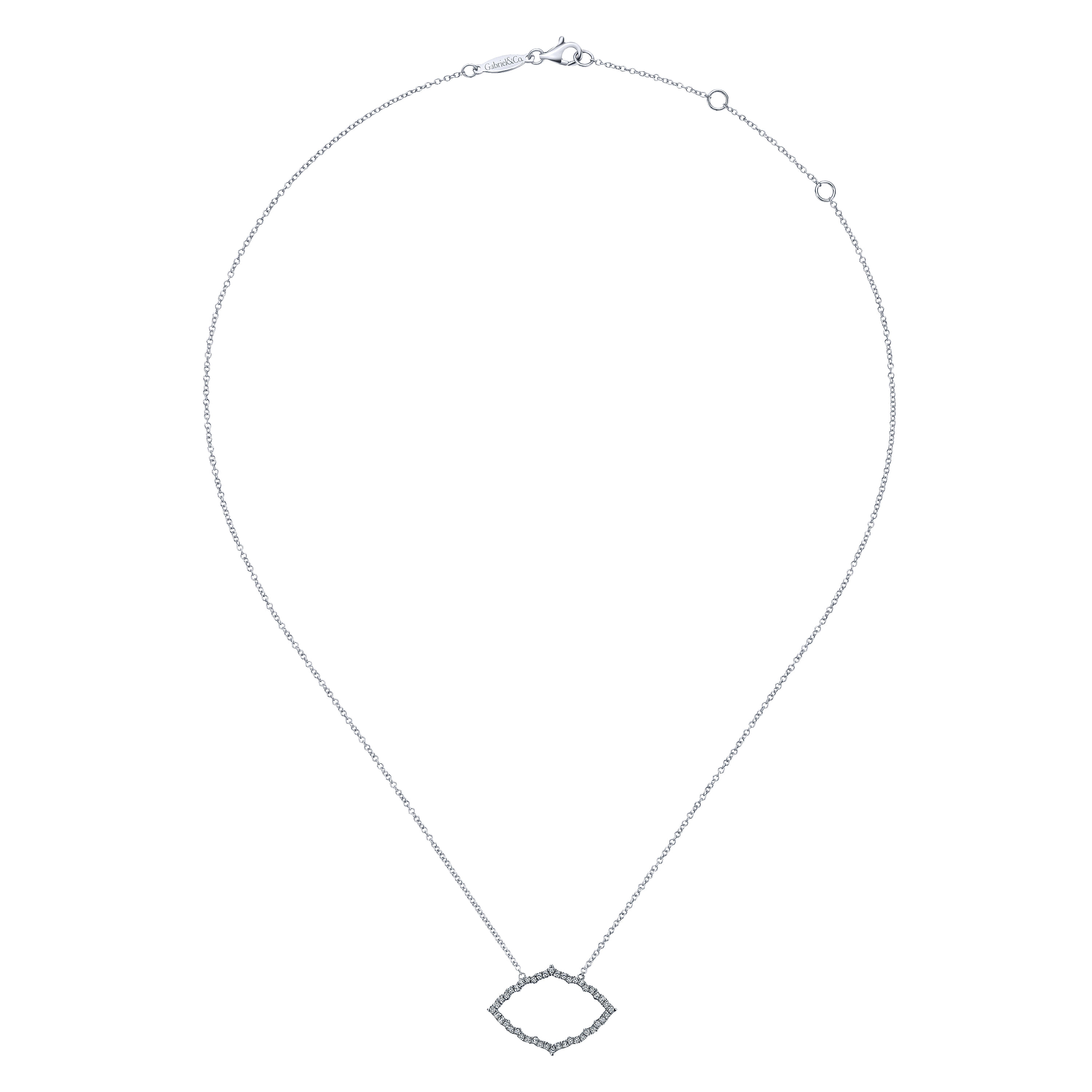 14k White Gold Diamond Fashion Necklace angle 2 14k White Gold Diamond Fashion Necklace angle 2