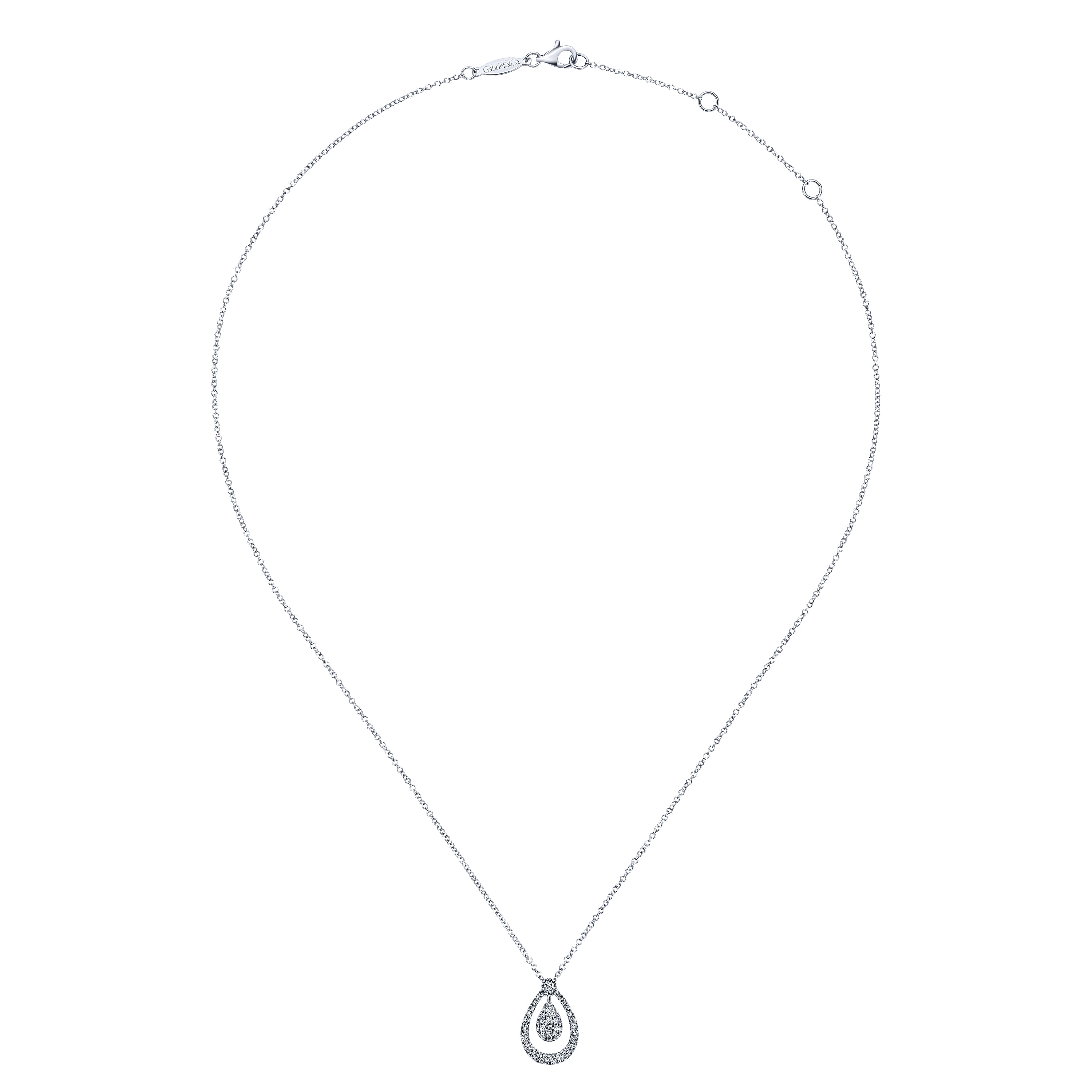 14k White Gold Diamond Fashion Necklace angle 2 14k White Gold Diamond Fashion Necklace angle 2