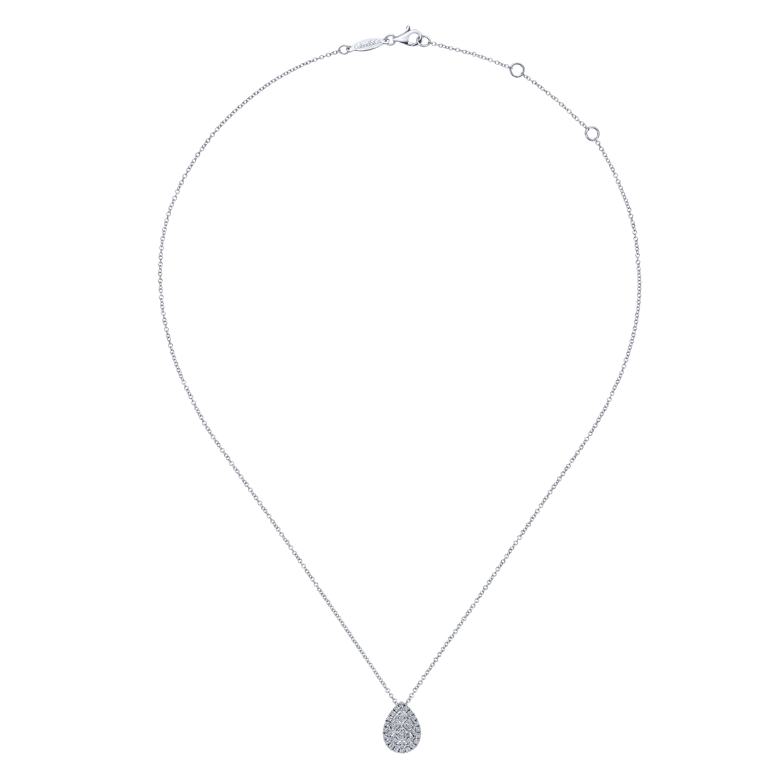 14k White Gold Diamond Fashion Necklace angle 2 14k White Gold Diamond Fashion Necklace angle 2