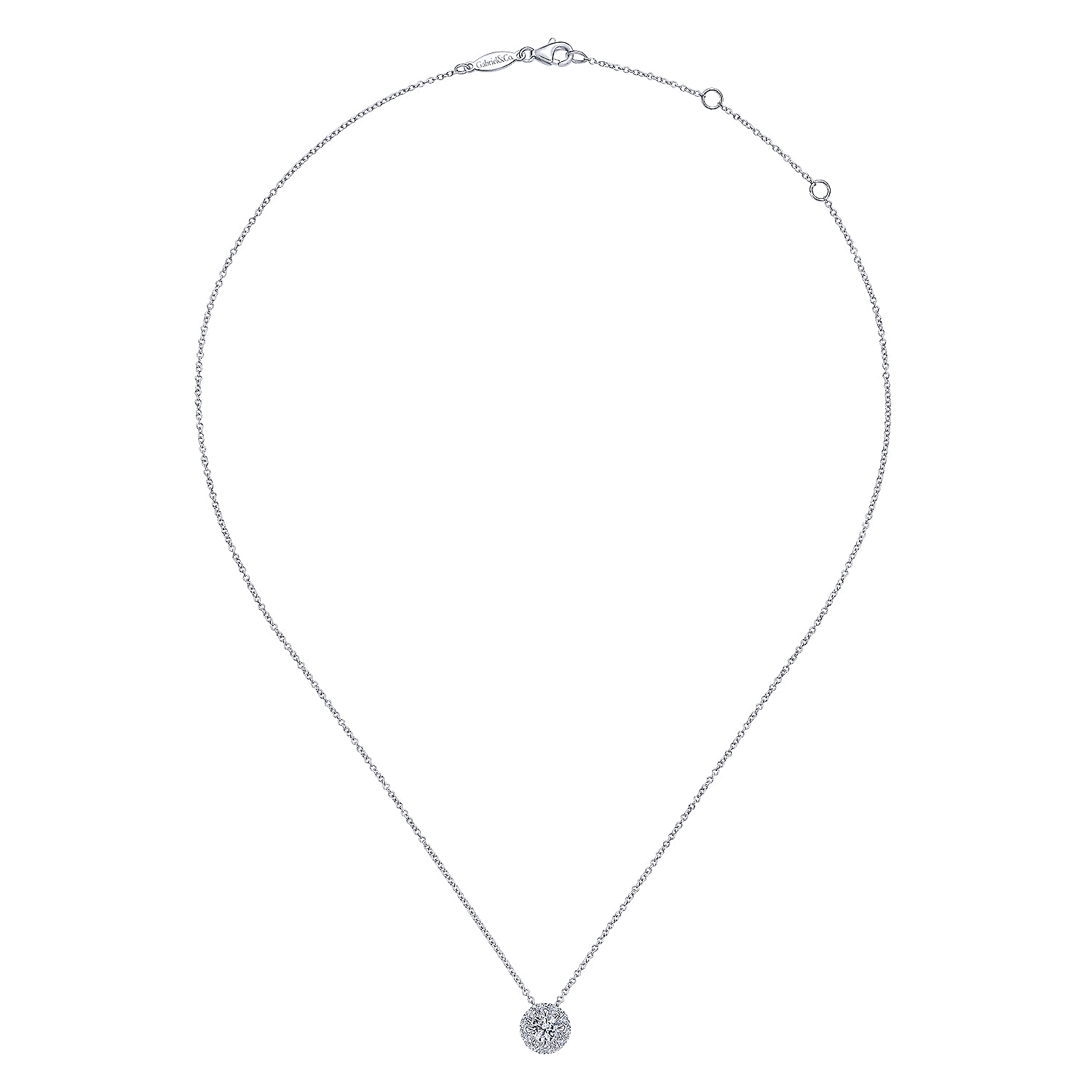 14k White Gold Diamond Fashion Necklace angle 2 14k White Gold Diamond Fashion Necklace angle 2