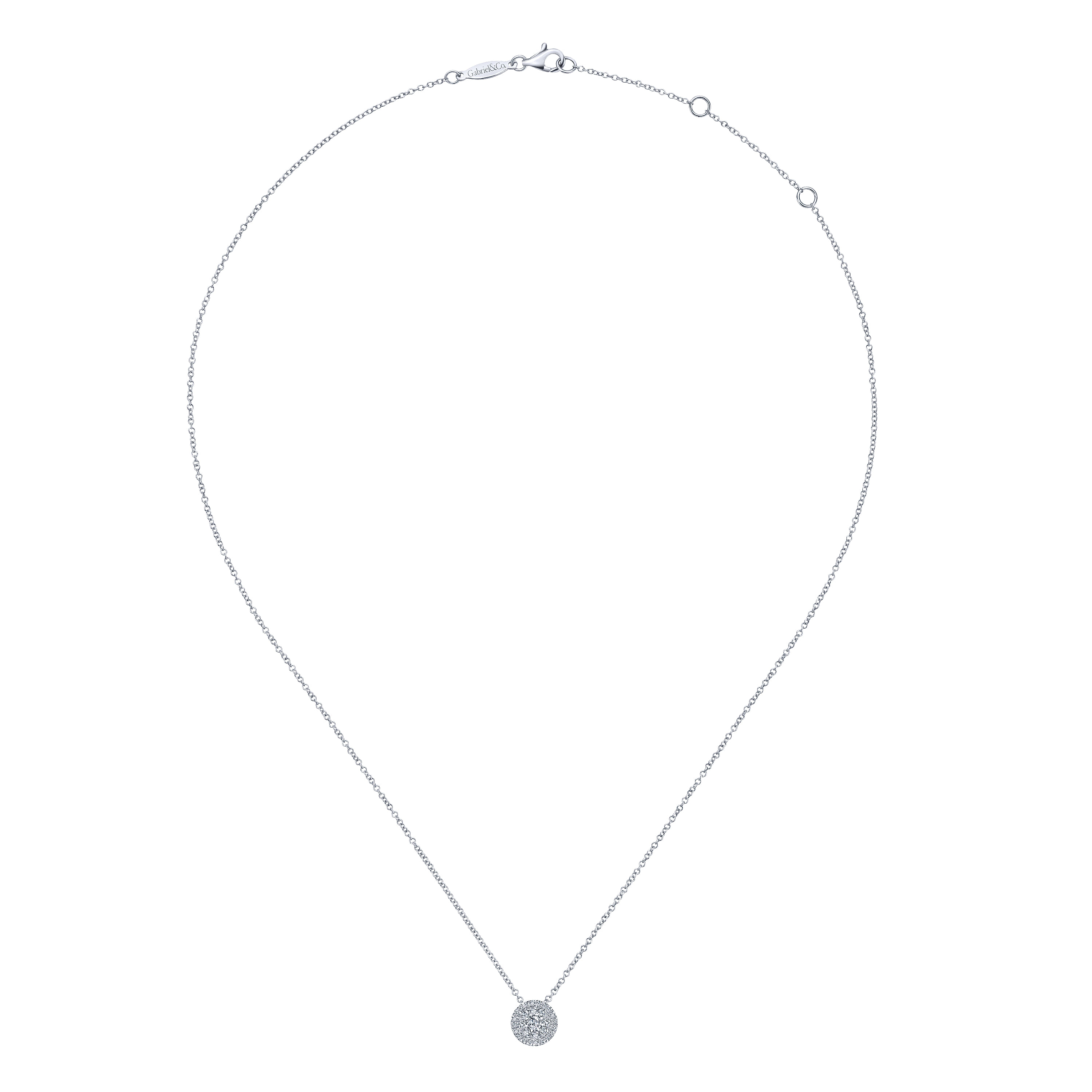 14k White Gold Diamond Fashion Necklace angle 2 14k White Gold Diamond Fashion Necklace angle 2