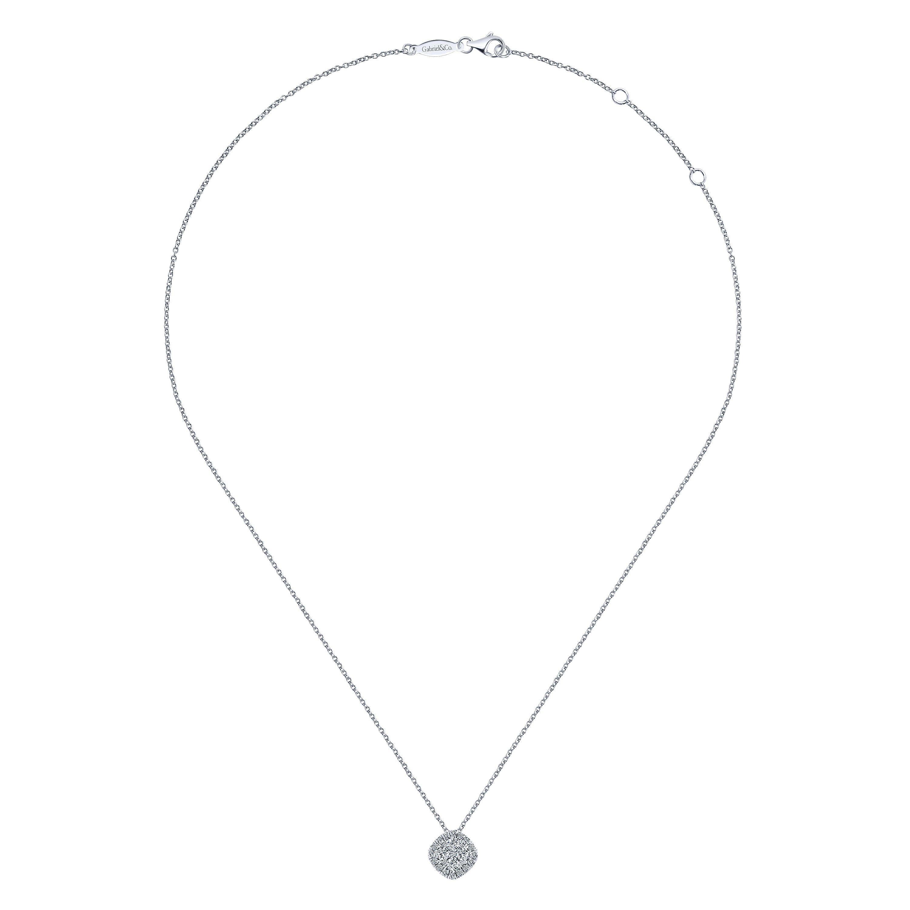 14k White Gold Diamond Fashion Necklace angle 2 14k White Gold Diamond Fashion Necklace angle 2
