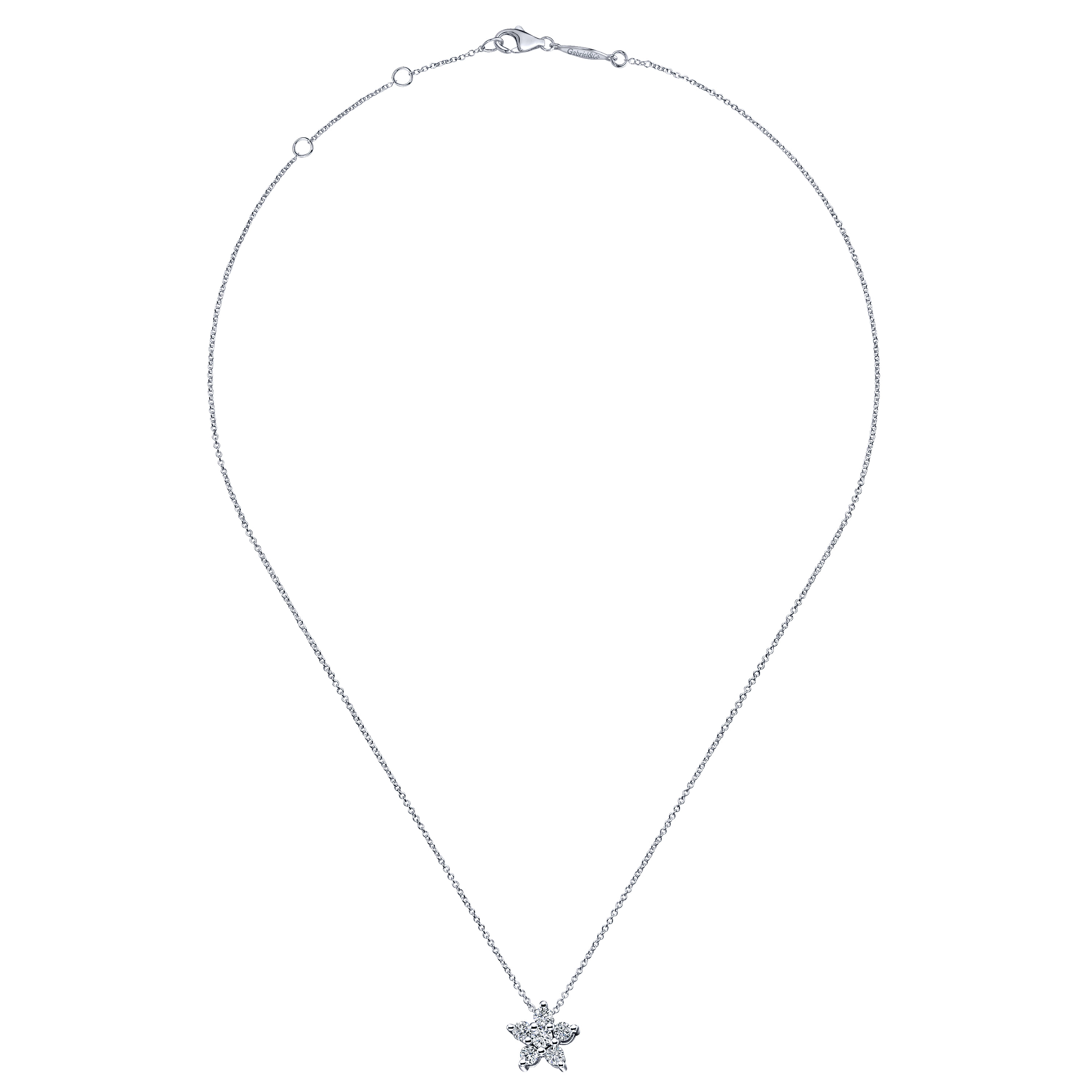14k White Gold Diamond Fashion Necklace angle 2 14k White Gold Diamond Fashion Necklace angle 2