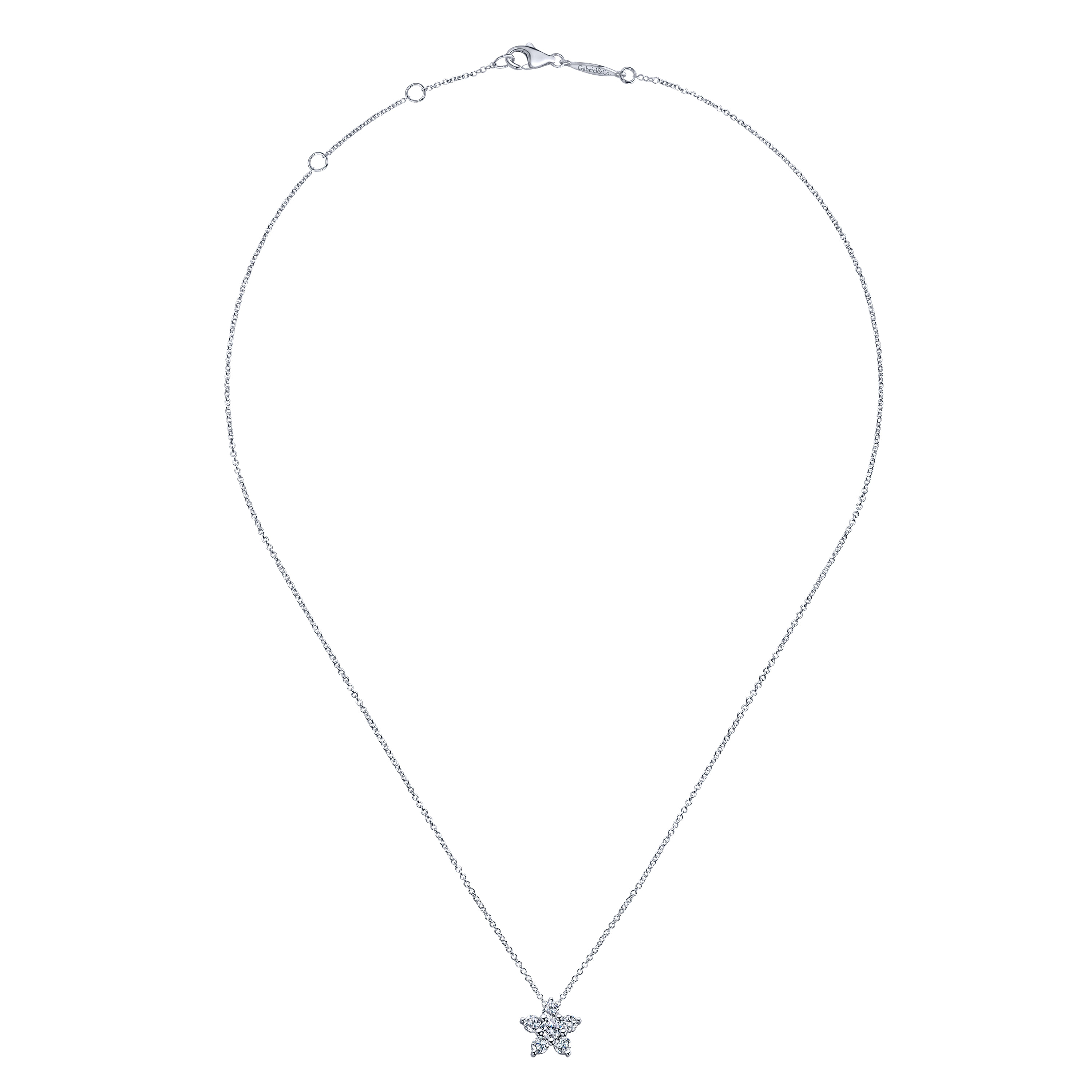 14k White Gold Diamond Fashion Necklace angle 2 14k White Gold Diamond Fashion Necklace angle 2