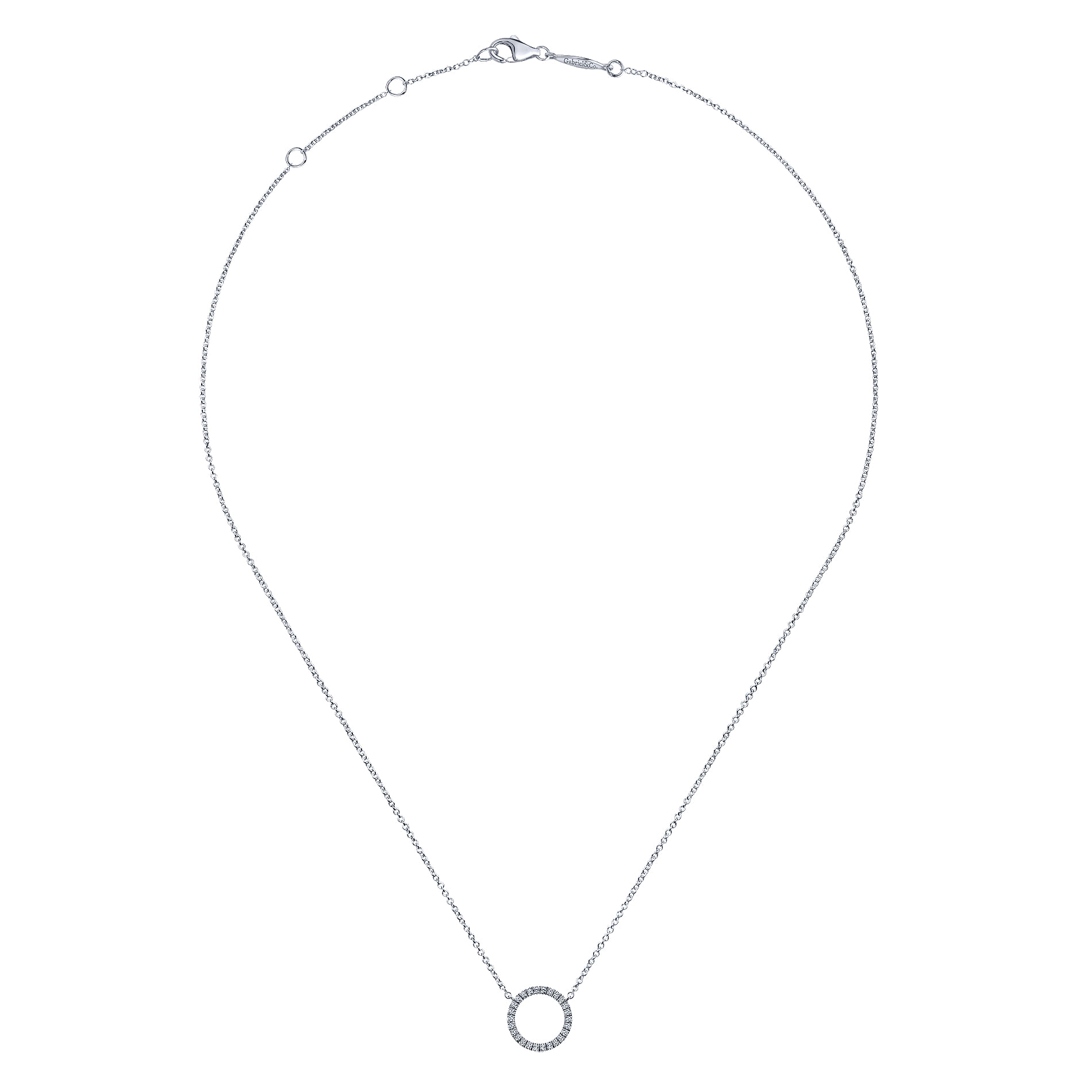 14k White Gold Diamond Fashion Necklace angle 2 14k White Gold Diamond Fashion Necklace angle 2