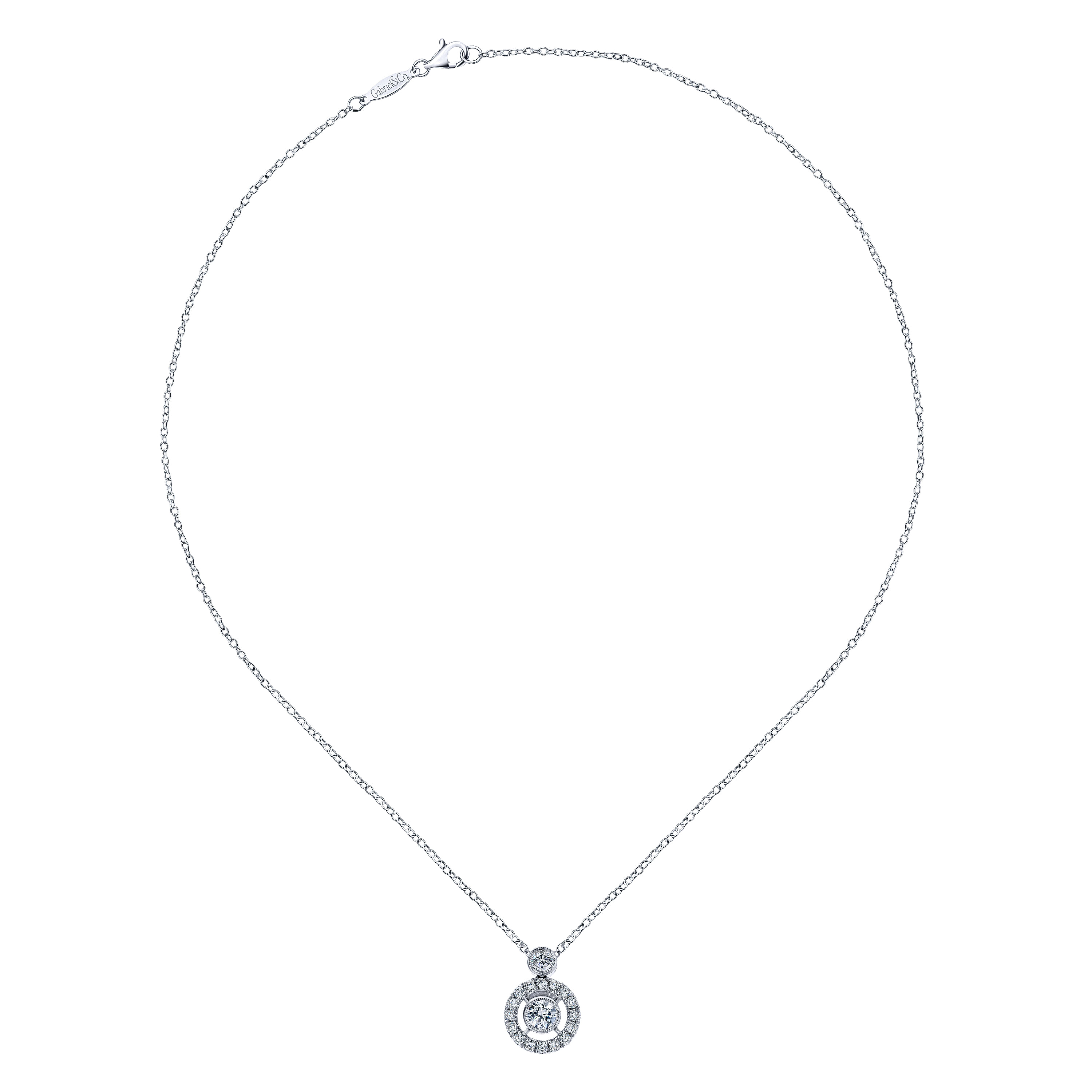 14k White Gold Diamond Fashion Necklace angle 2 14k White Gold Diamond Fashion Necklace angle 2