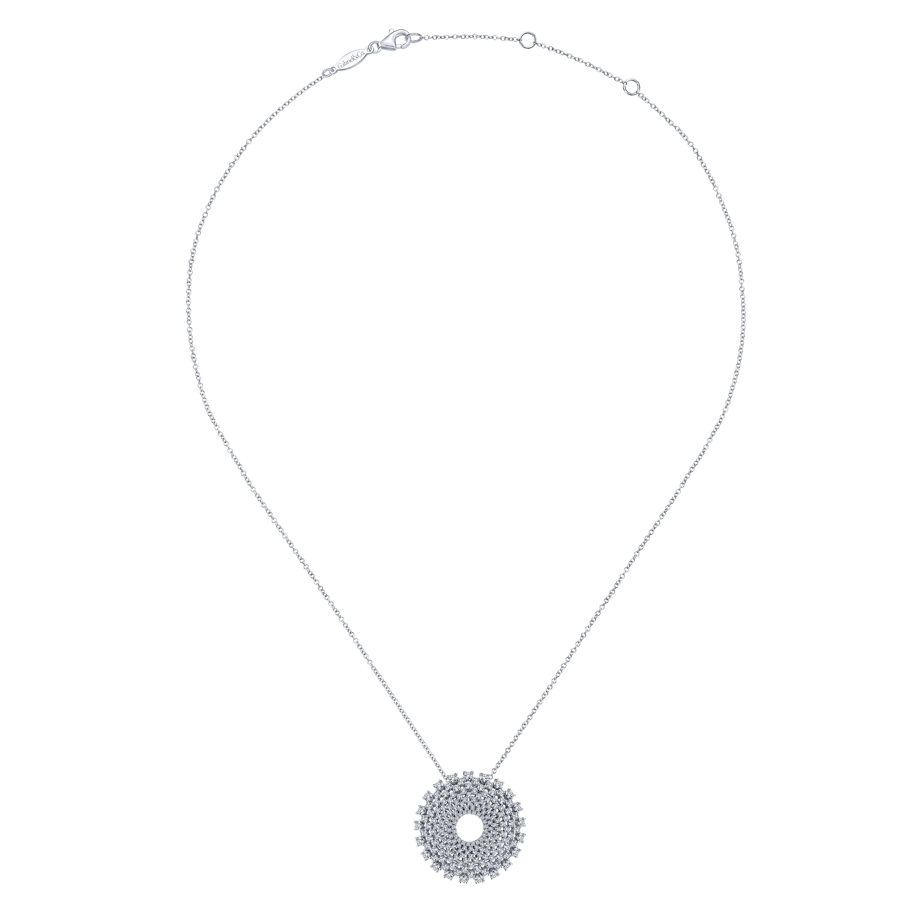 14k White Gold Diamond Fashion Necklace angle 2 14k White Gold Diamond Fashion Necklace angle 2