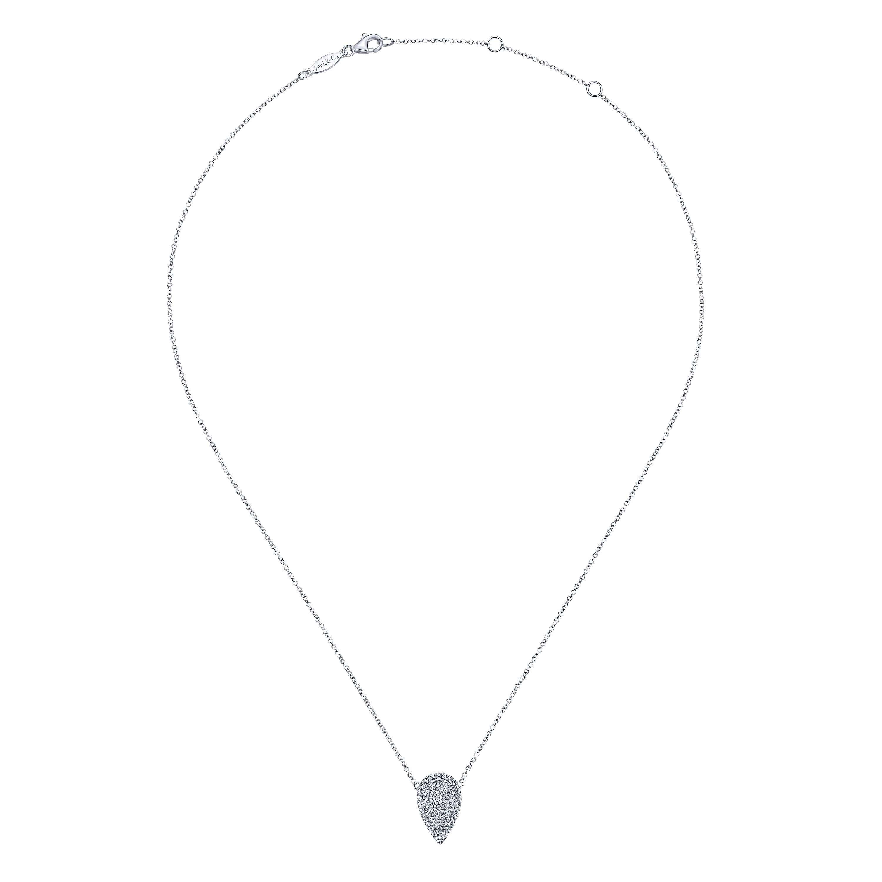 14k White Gold Diamond Fashion Necklace angle 2 14k White Gold Diamond Fashion Necklace angle 2