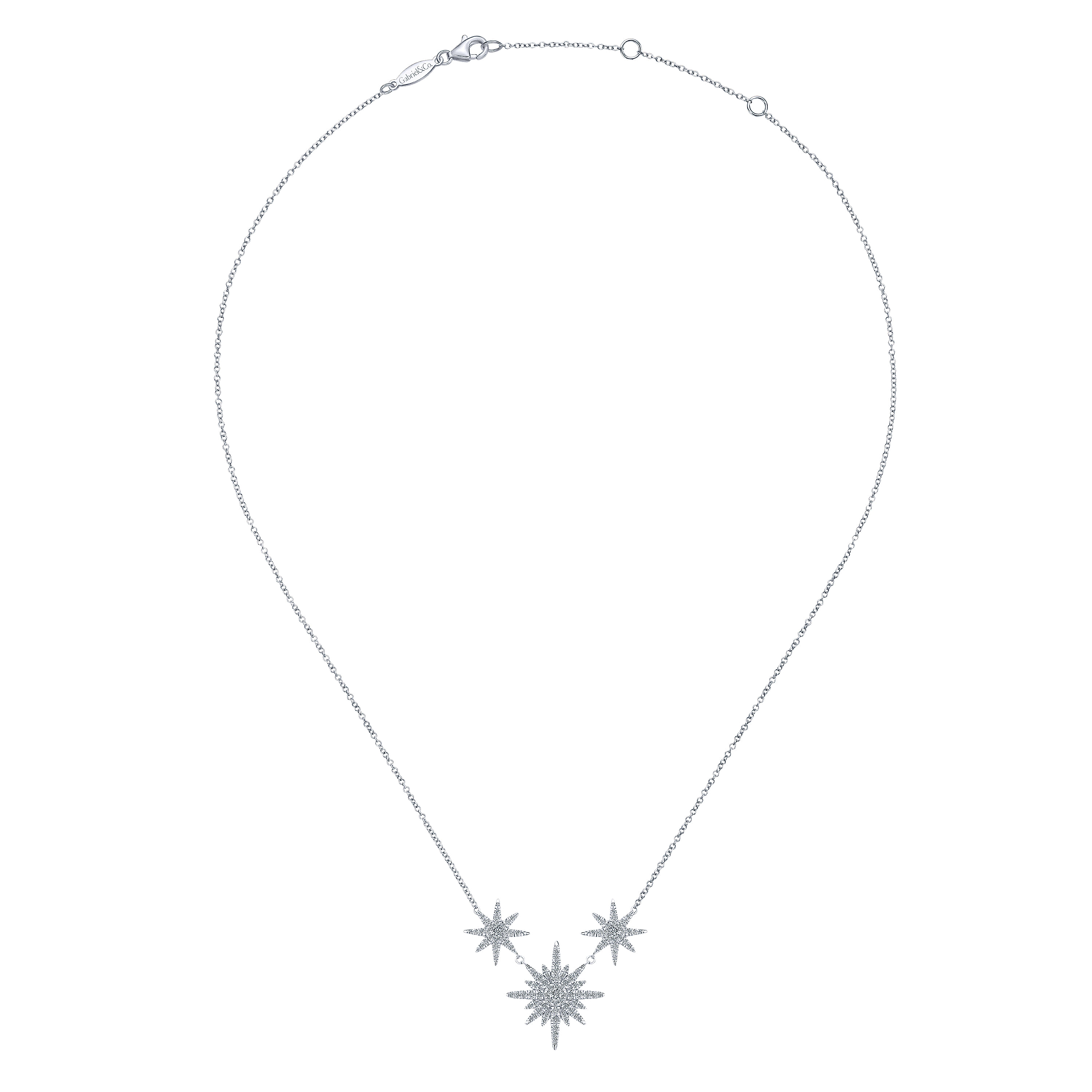 14k White Gold Diamond Fashion Necklace angle 2 14k White Gold Diamond Fashion Necklace angle 2